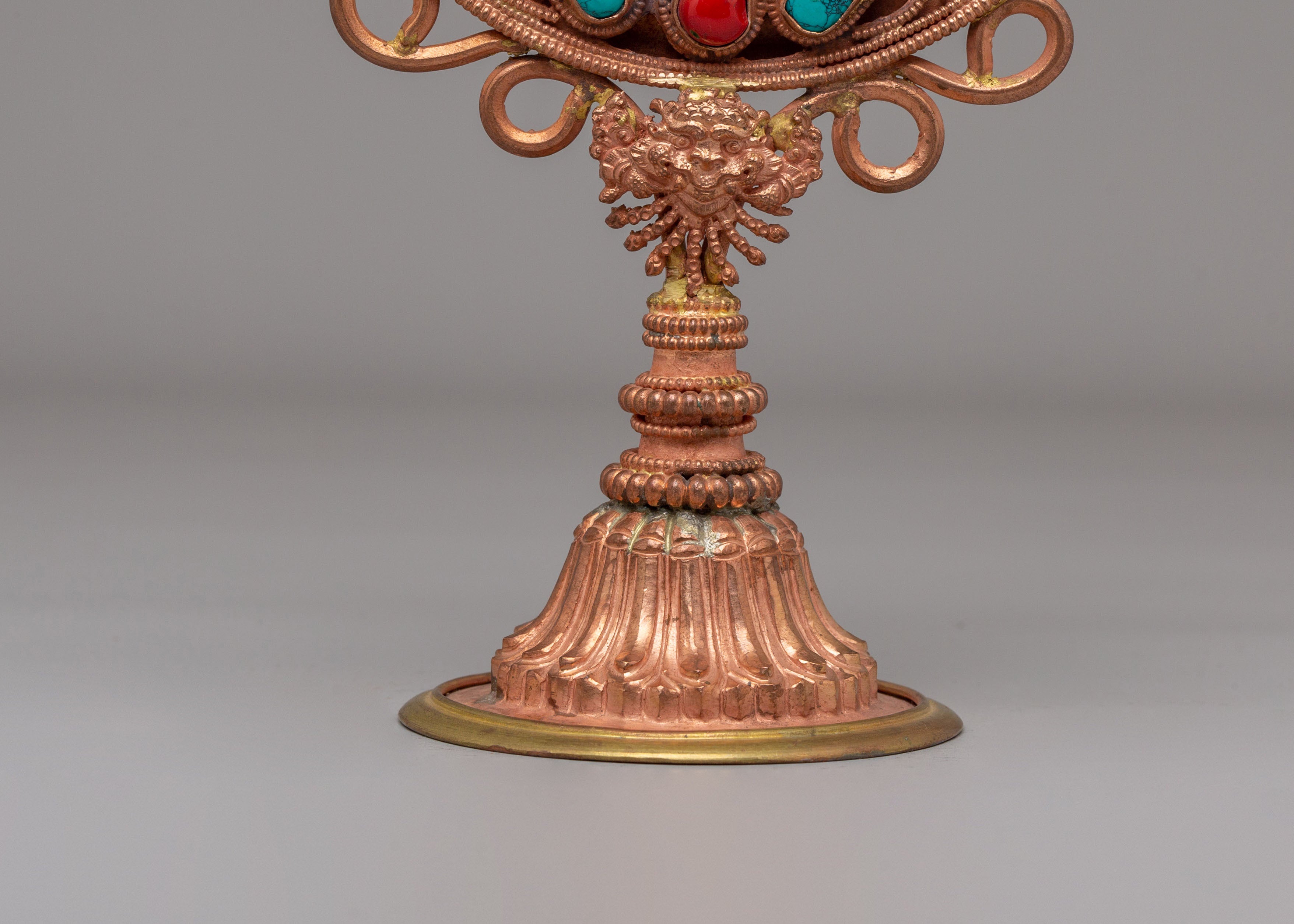 Kartika Ritual Knife With Stand | Copper Kartika with Coral and Turquoise
