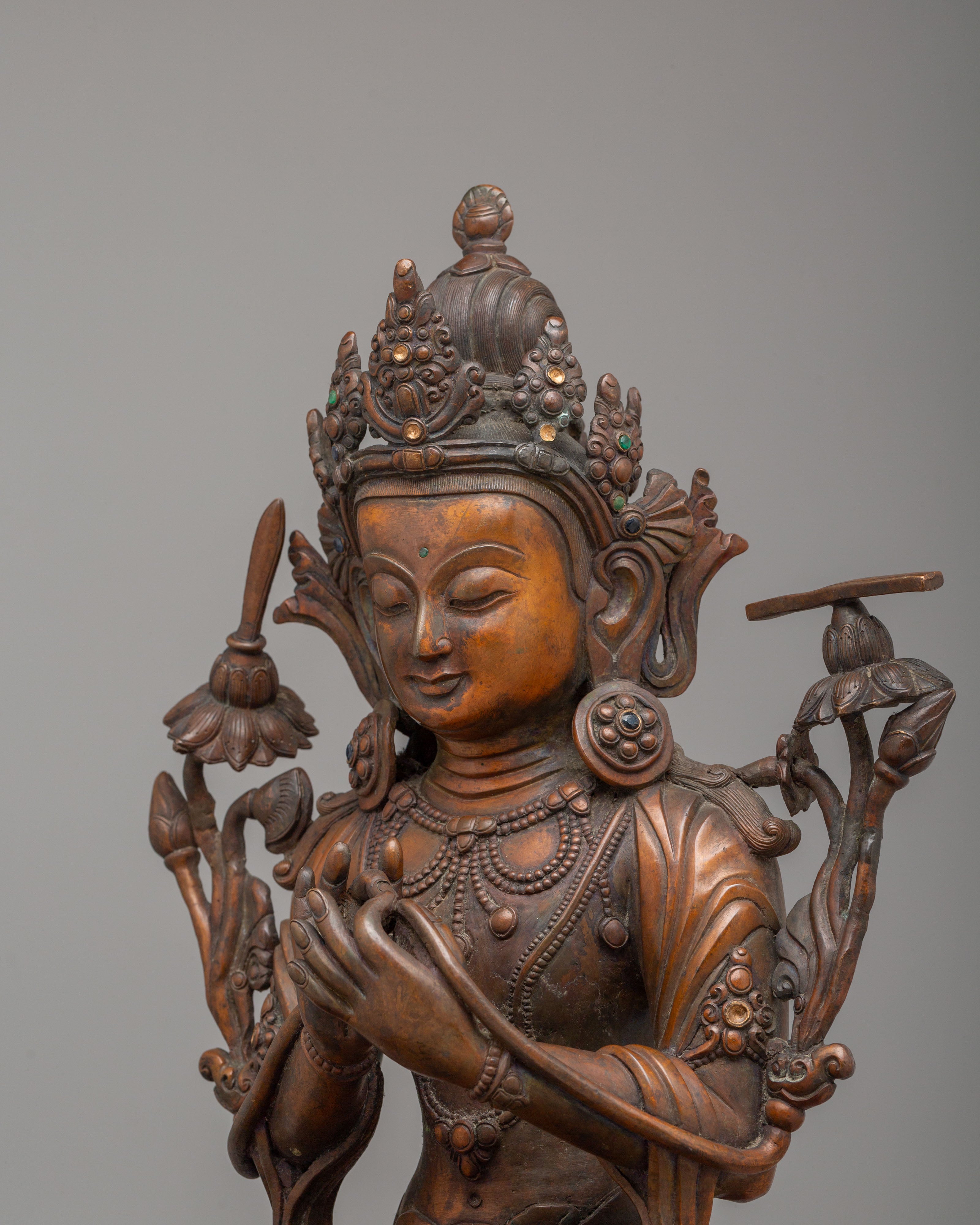 Handcrafted Himalayan Tikshna Manjushri Sculpture | Spiritual Home Decor