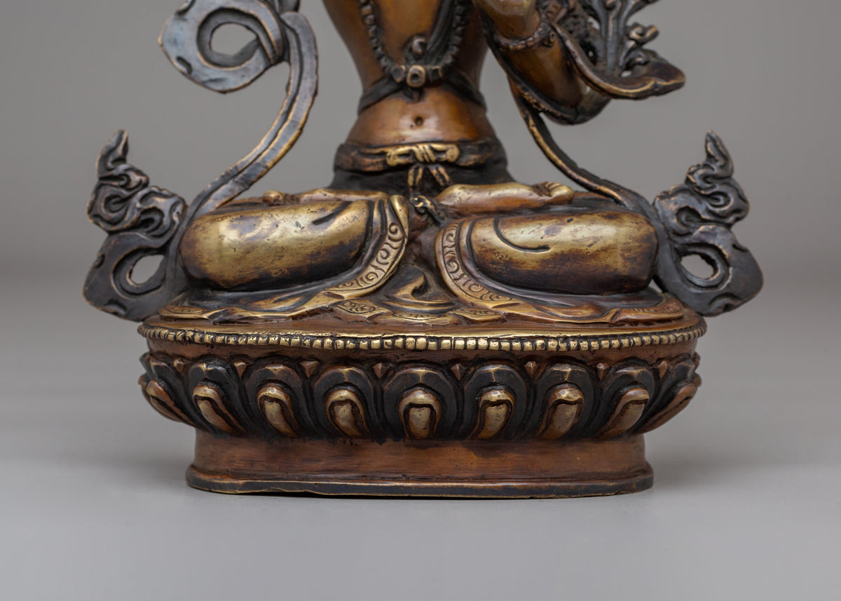 Sacred Manjushri Statue | Handcrafted Tibetan Bodhisattva Sculpture