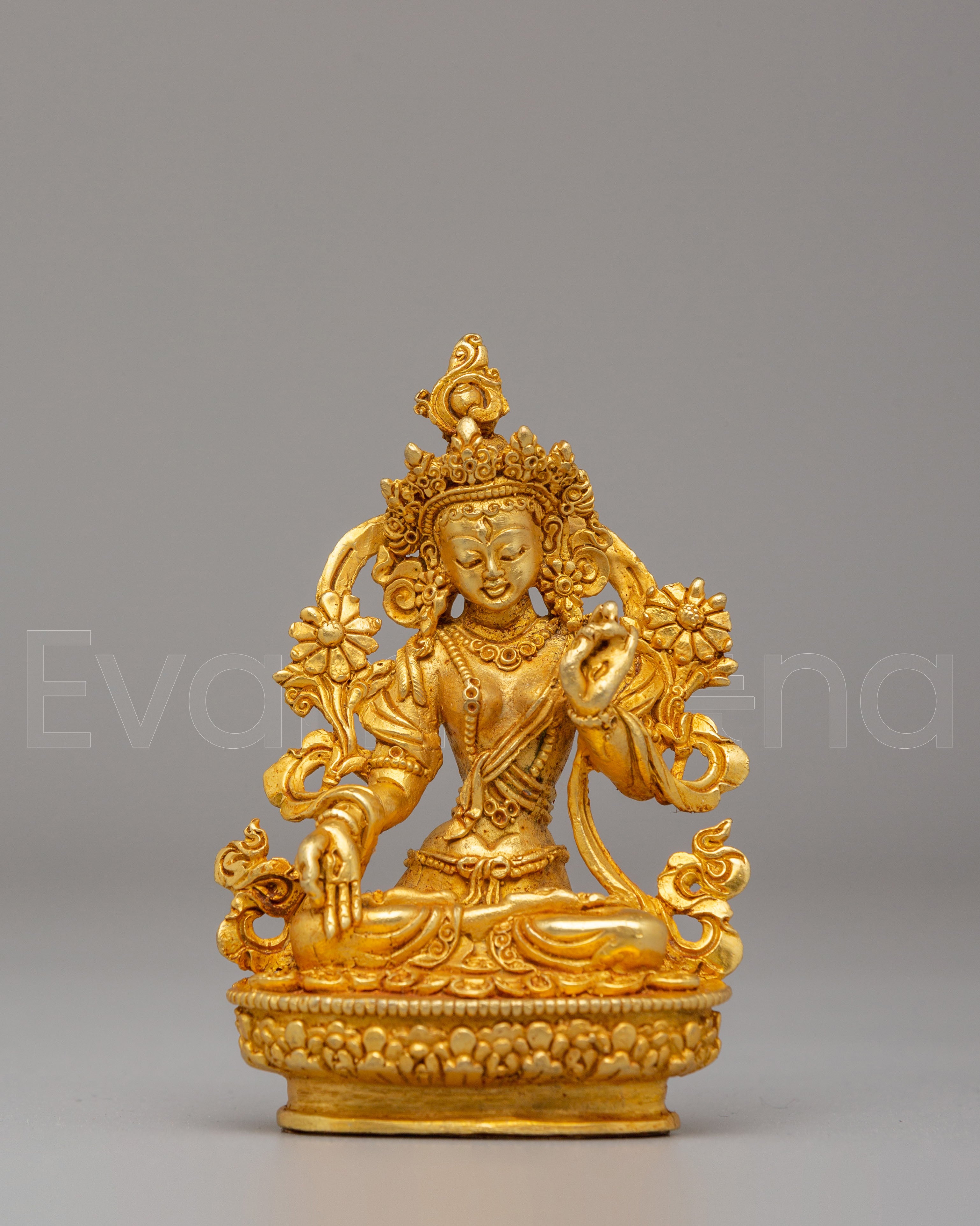 Traditional White Tara Altar Statue