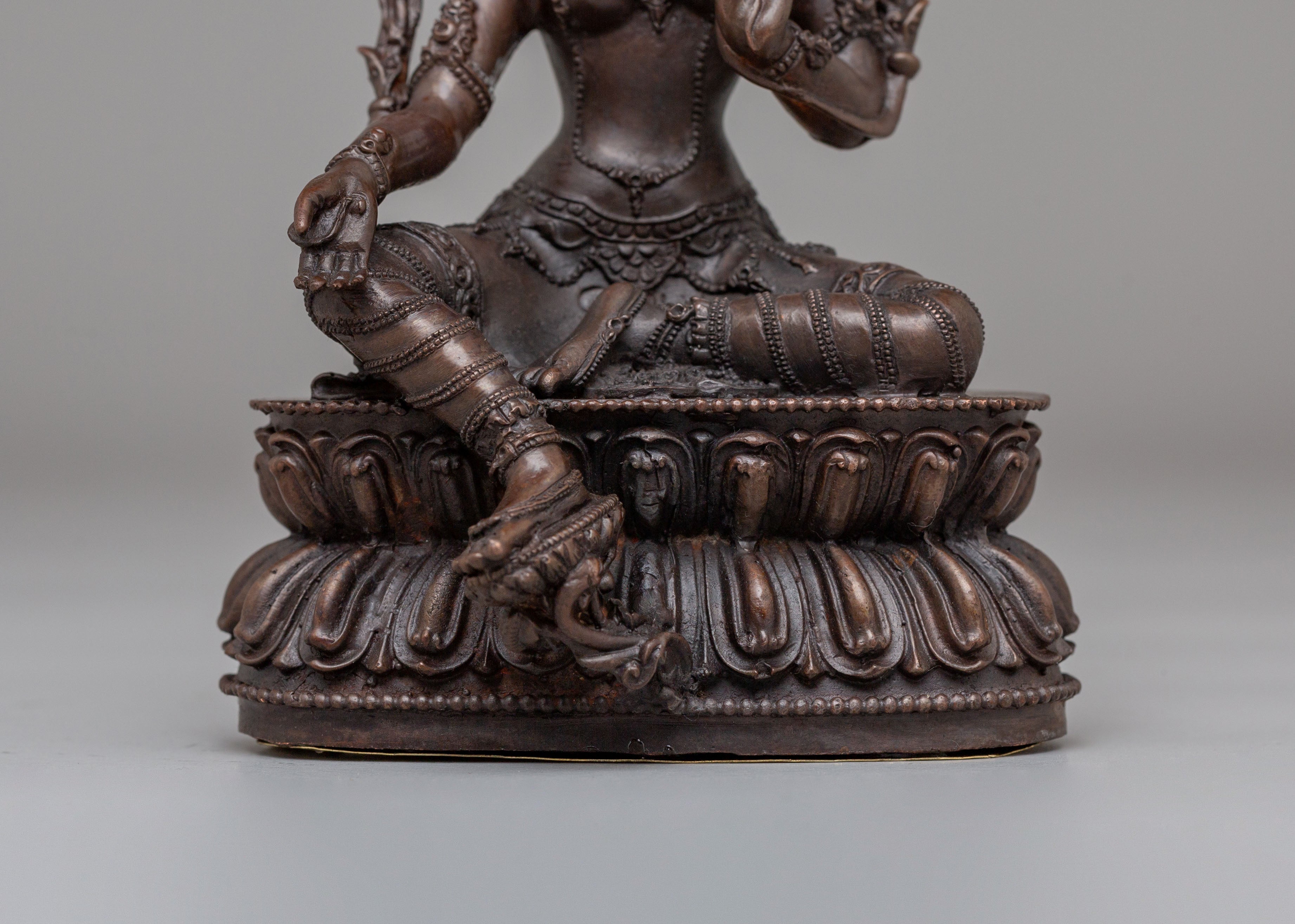 Spiritual Green Tara Altar Statue | Tibetan Buddhist Deity