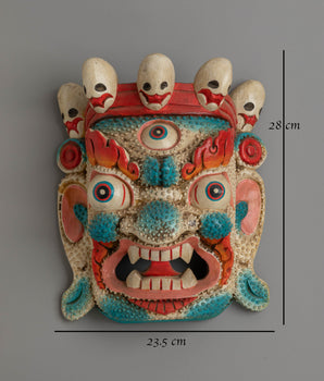 Handcrafted Bhairava Mask Wall Hanging | Tantric Protector Wall Hanging
