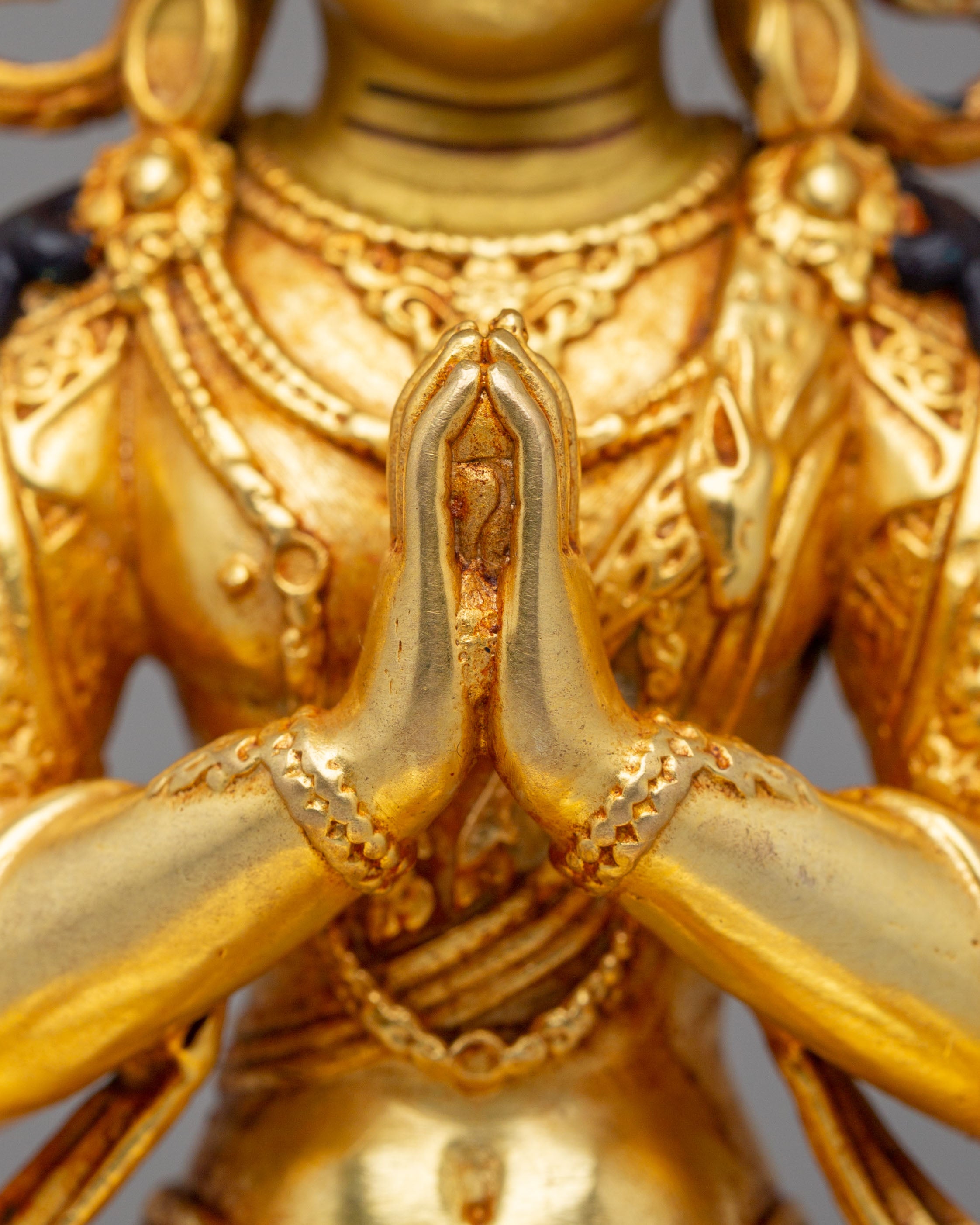 Handmade Buddha Dharma Sangha Statue Set | Tibetan Artwork