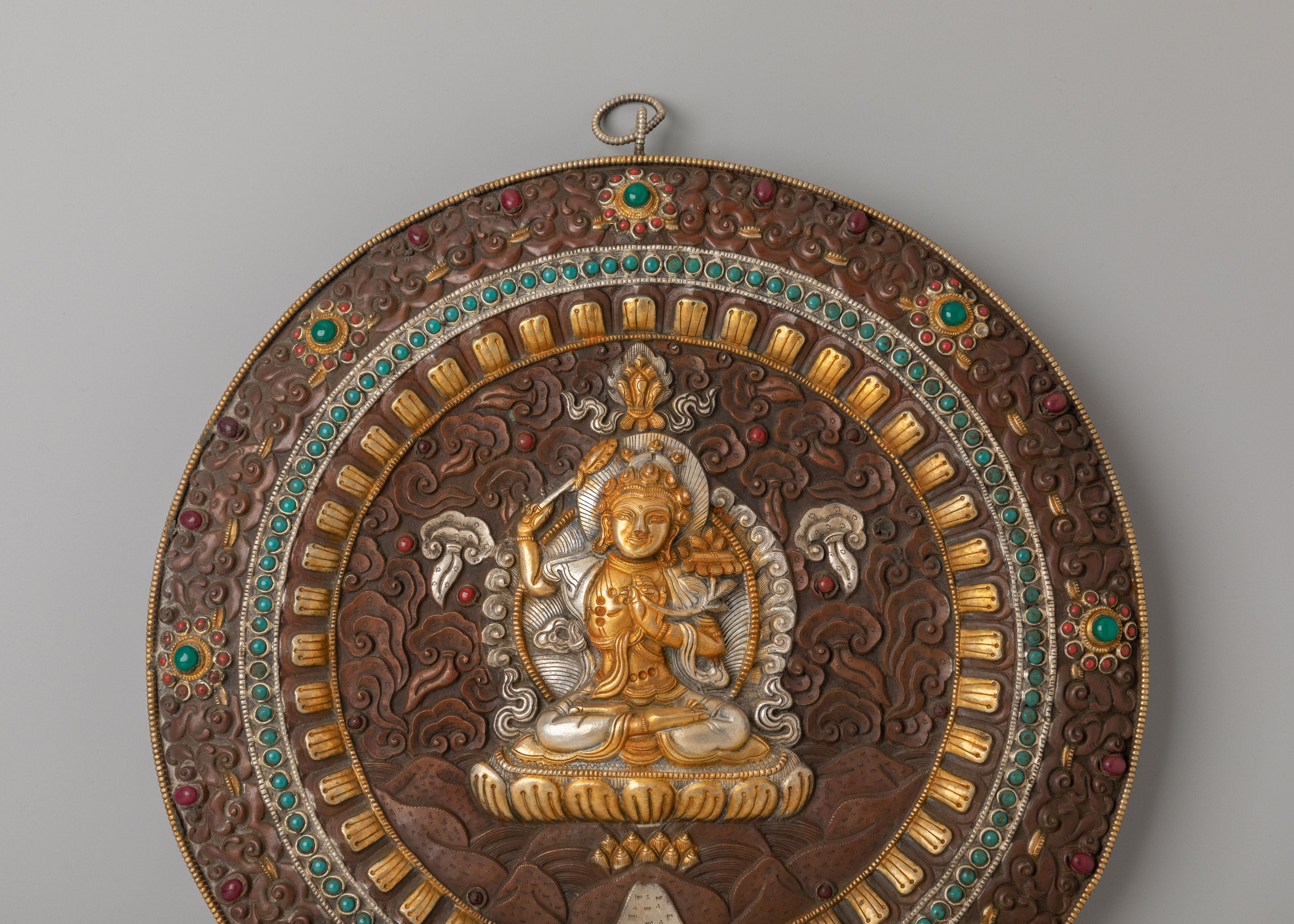 Himalayan Manjushri Mandala Wall Hanging | Buddhist Wisdom Artwork