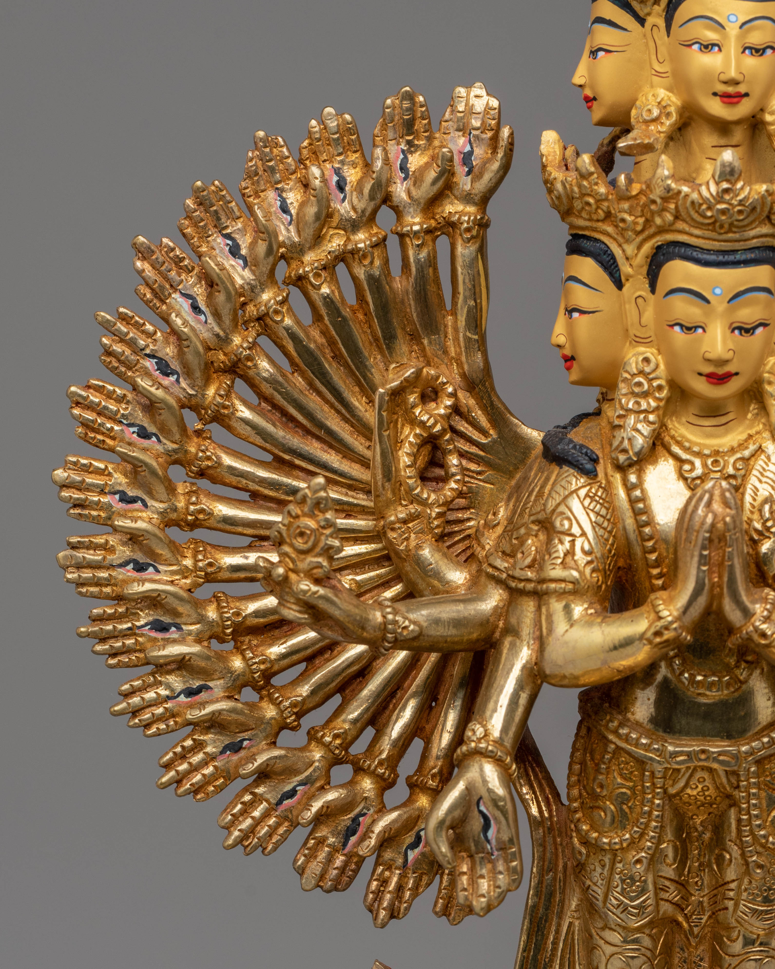 Handcrafted 1000 Armed Buddhist Chenrezig Statue | Compassionate Deity of Healing