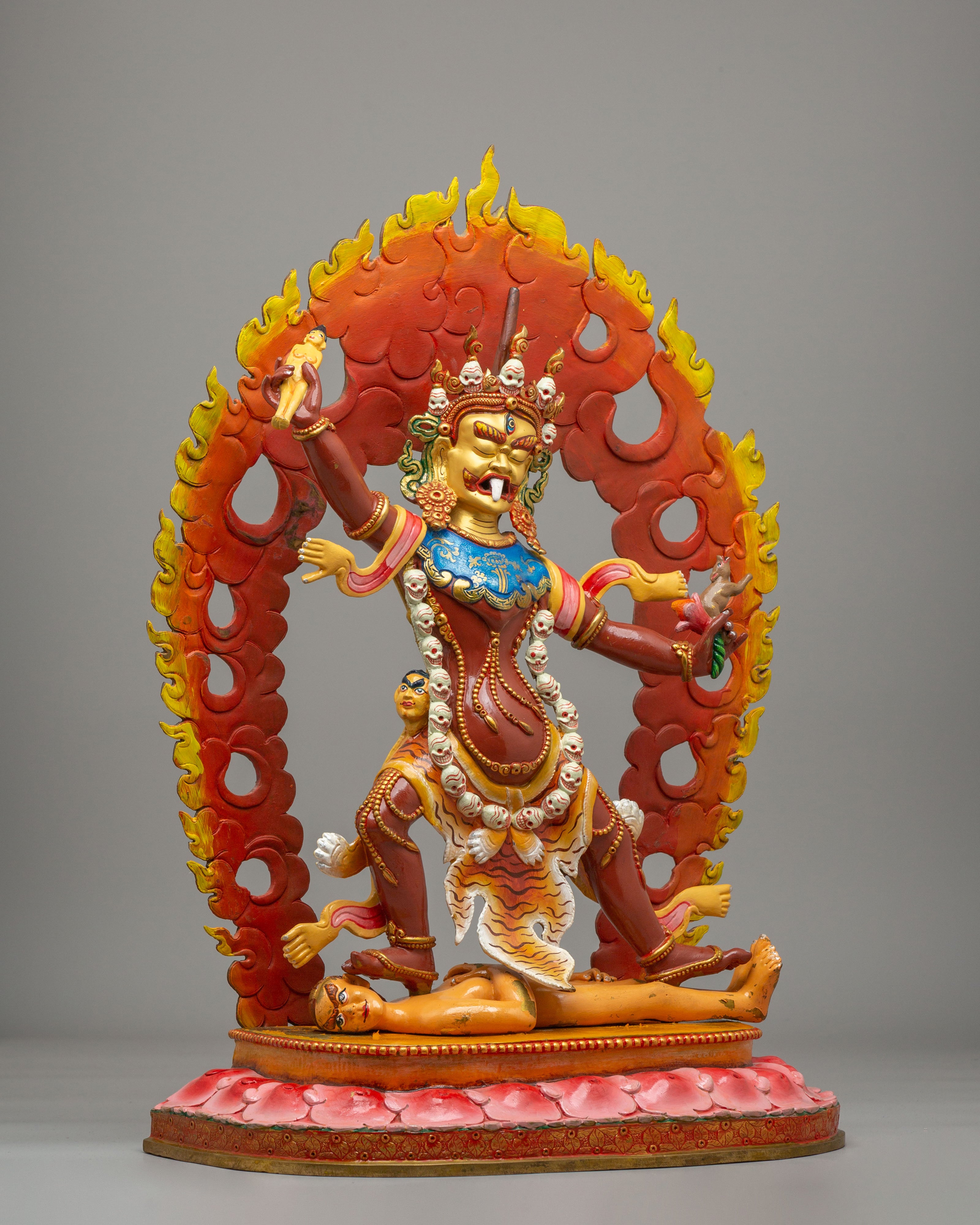 Handcrafted Ekajati Sculpture | 24K Gold Plated Wrathful Protector Statue