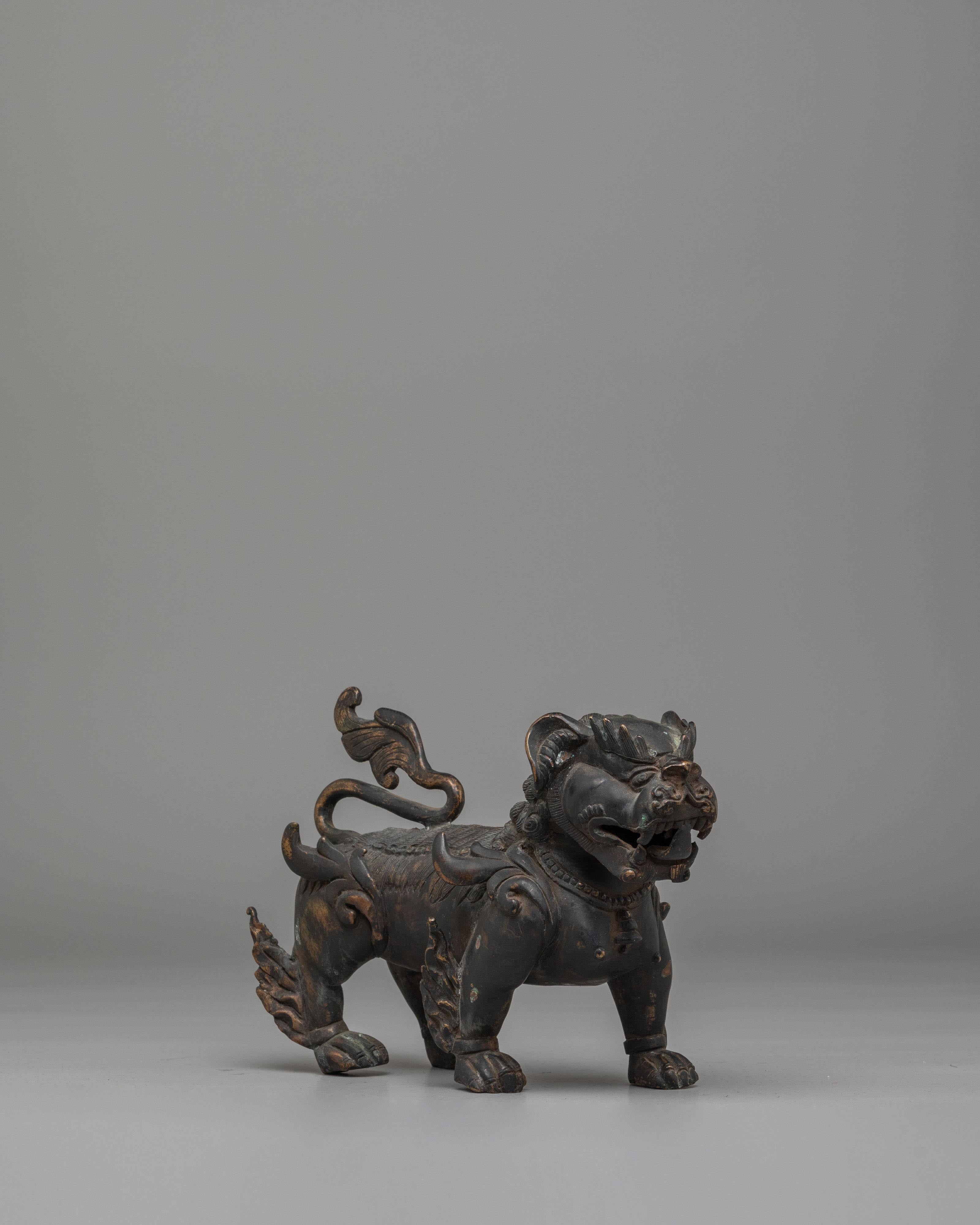 Buddhist Guardian Lion Statue Set: Symbol of Protection & Strength