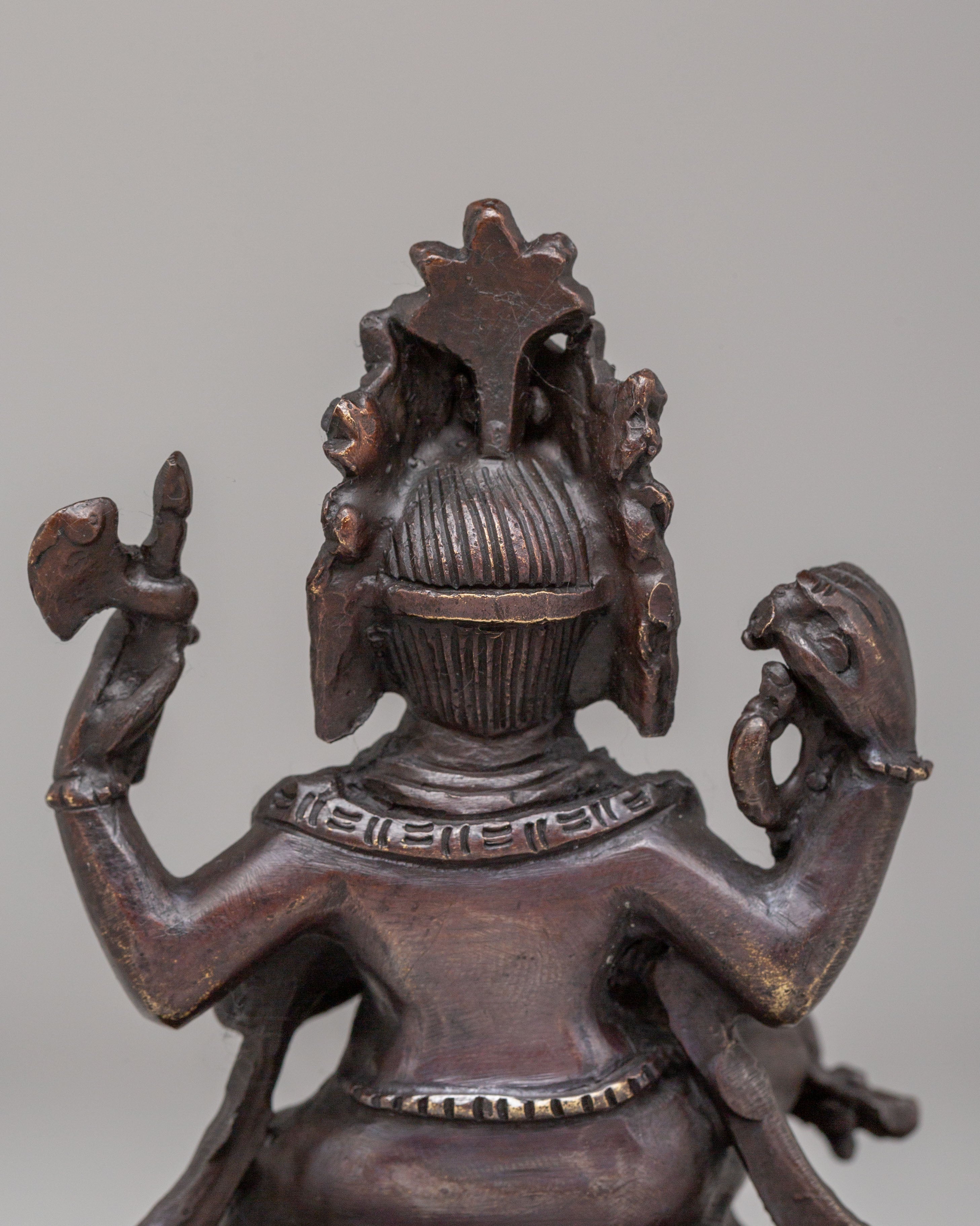 Spiritual Ganesh Deity Statue | Oxidized Copper Ganesha Idol for Meditation