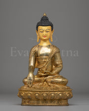 Gold Plated Shakyamuni Buddha Statue 