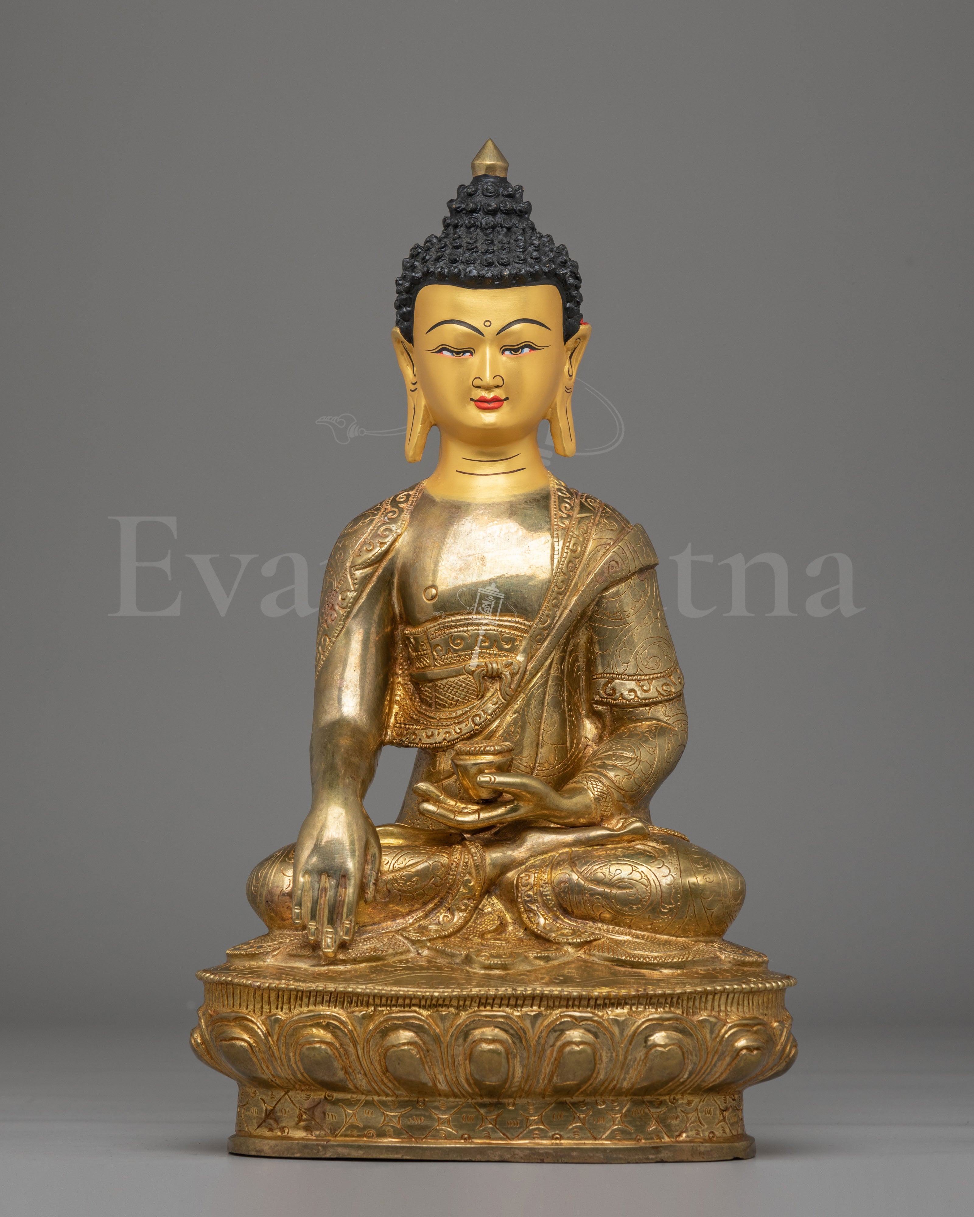 Gold Plated Shakyamuni Buddha Statue 