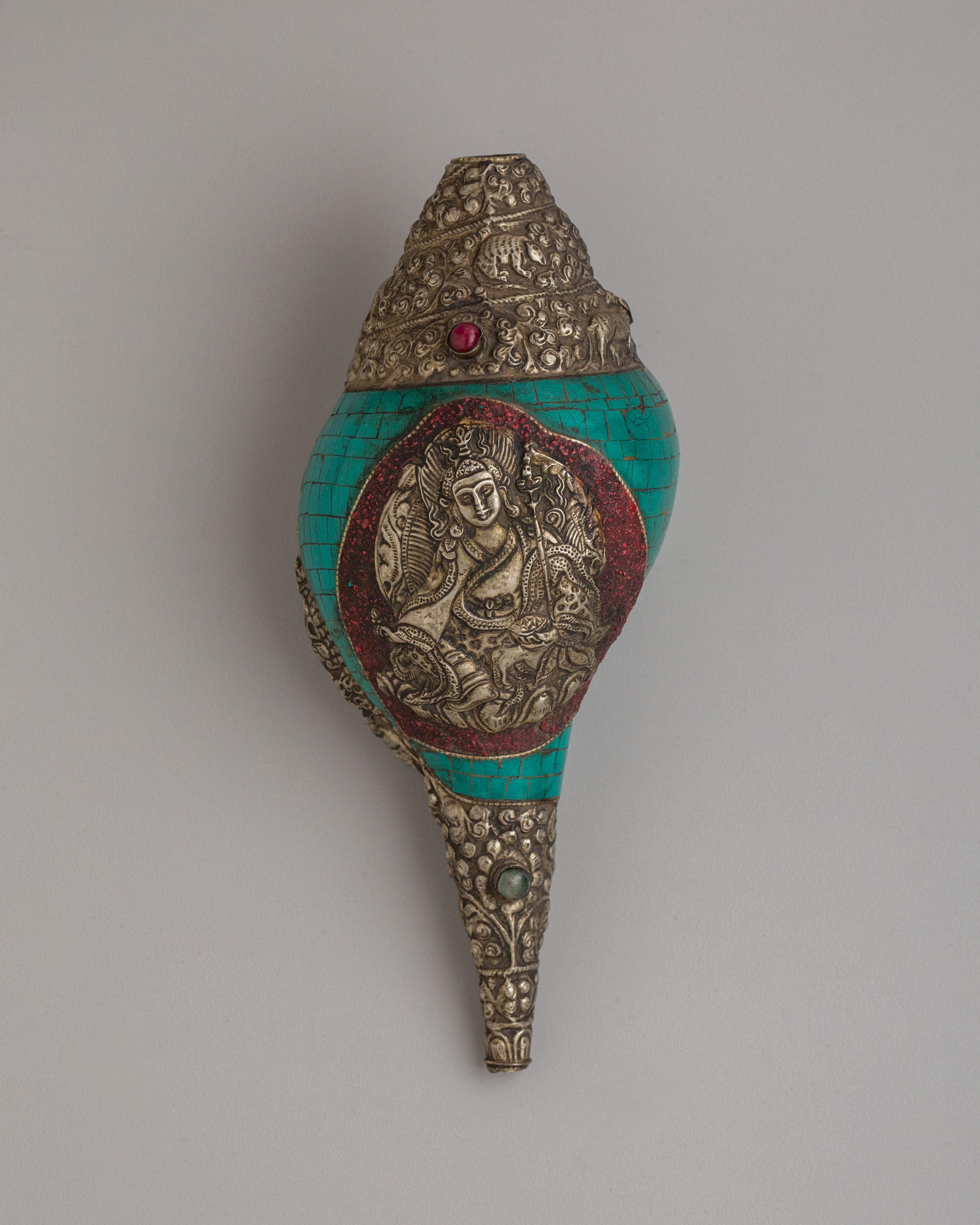 Handmade Guru Rinpoche Conch | Sacred Conch Shell