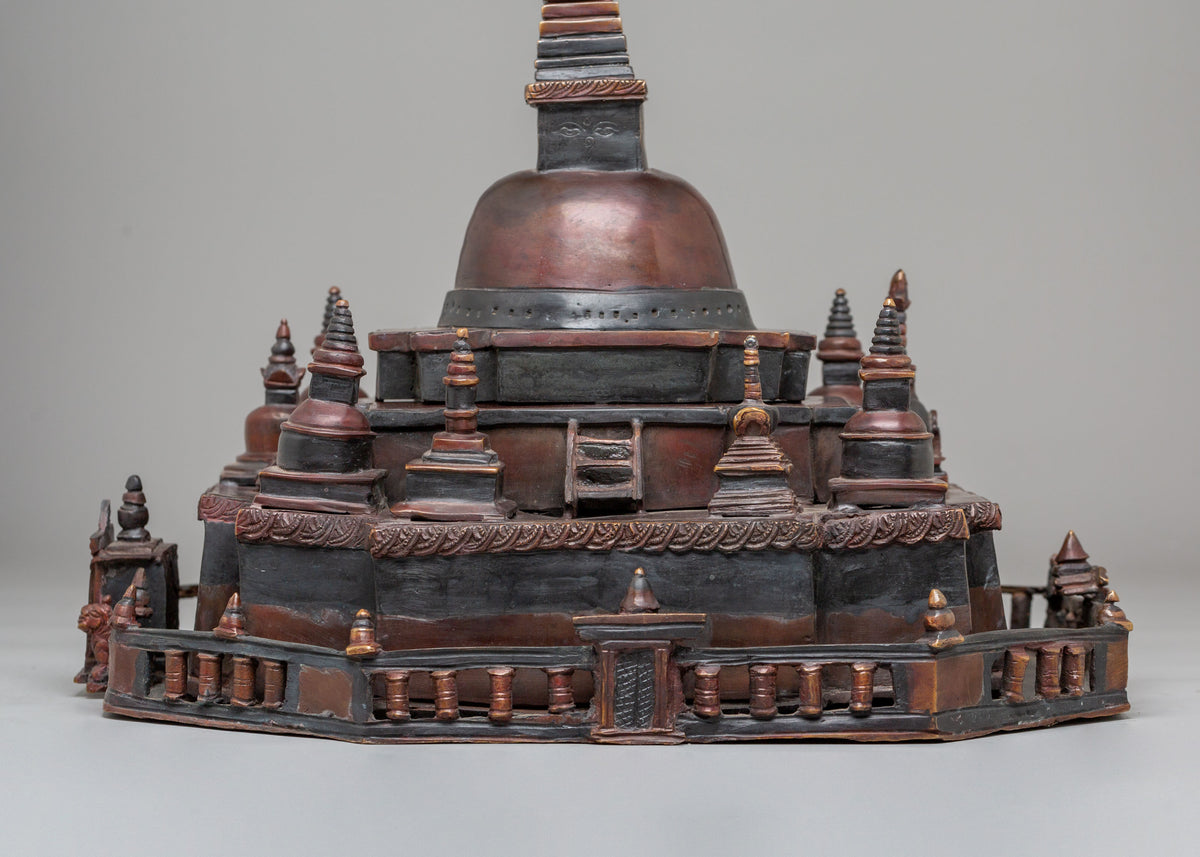 Buddhist Relic Altar Stupa | Central Stupa with Surrounding Sacred Stupas