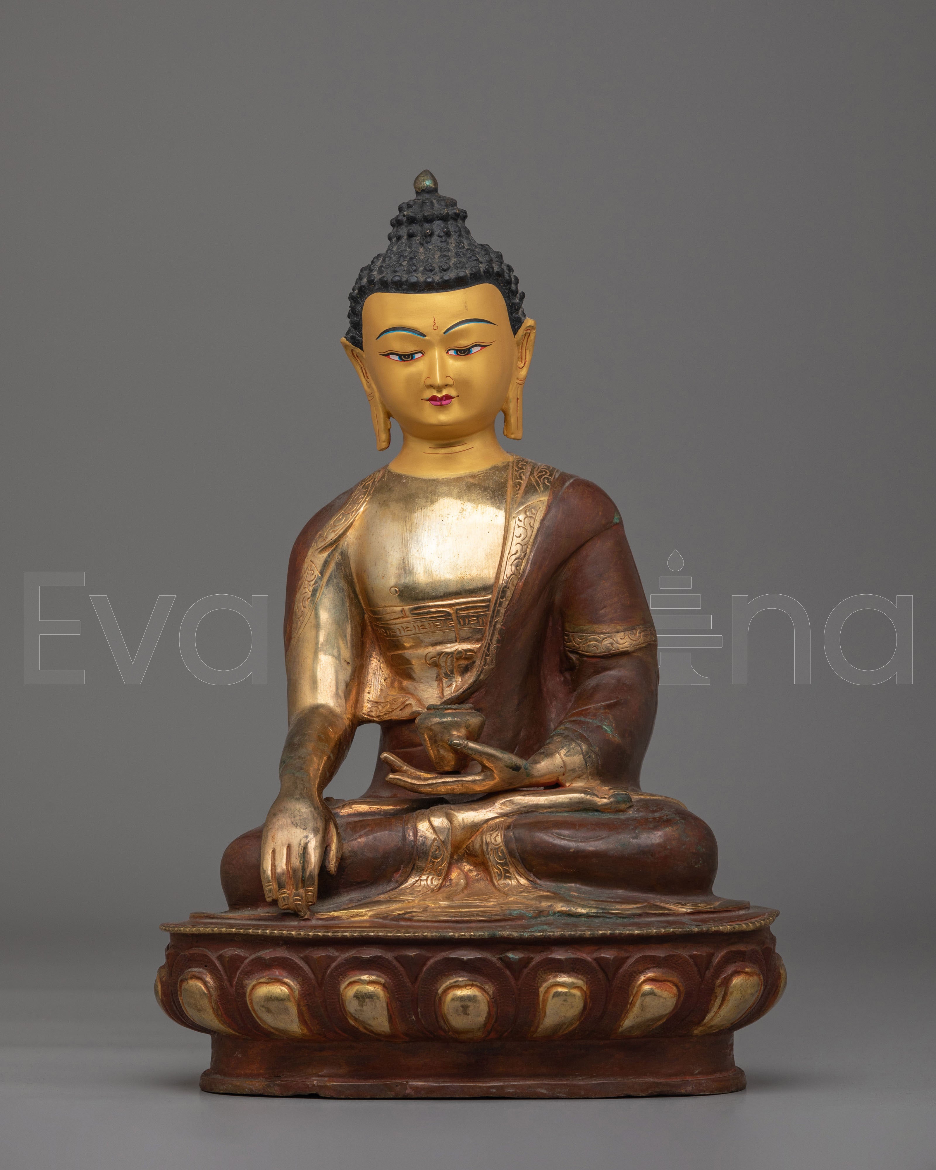 24K Gold Plated Shakyamuni Buddha Statue