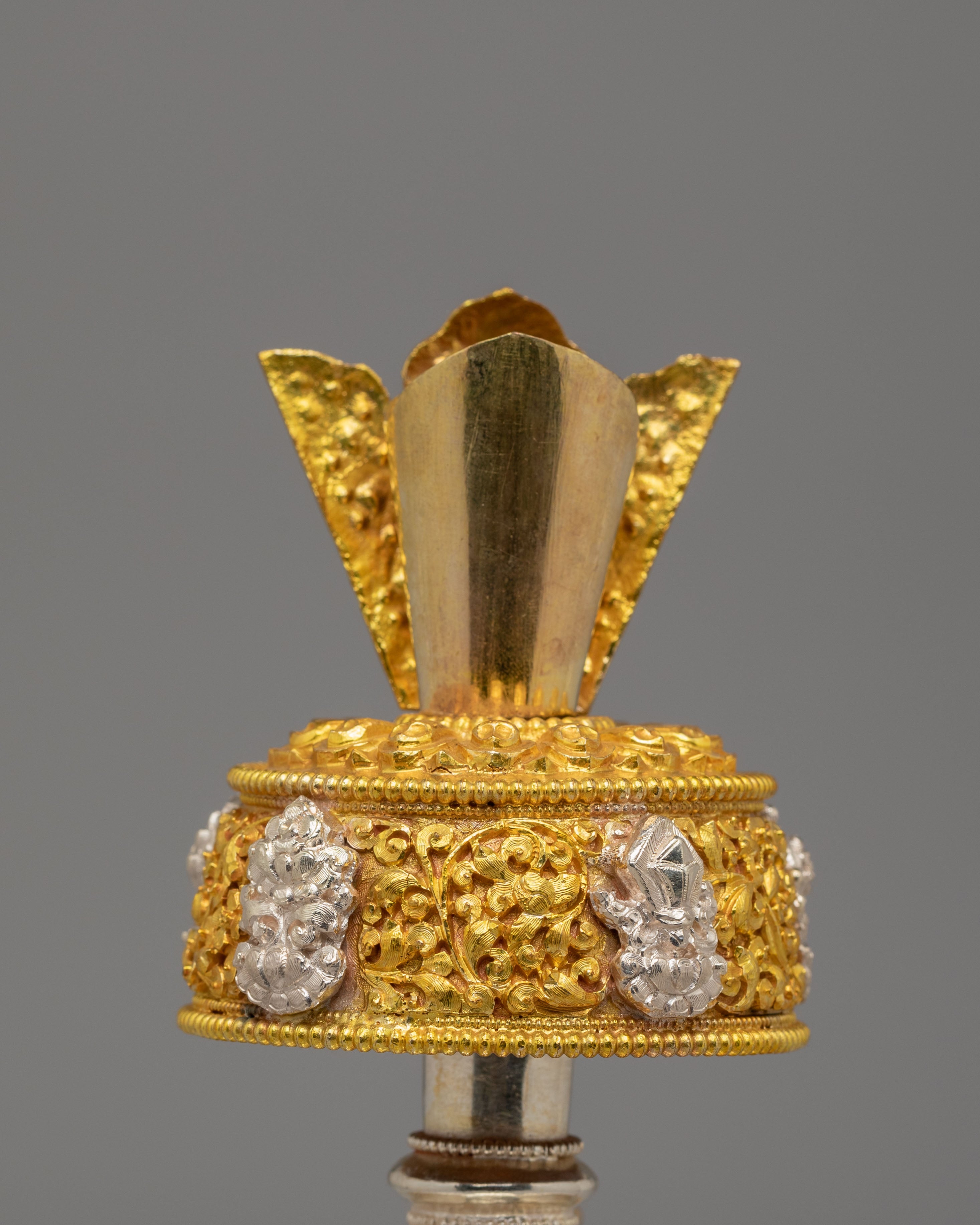 Handcrafted Ritual Bhumba | Gold & Silver Plated Copper Vessel