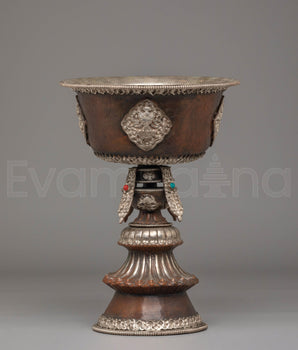 Decorative Tibetan Butter Lamp | Handcrafted Ritual Oil Lamp for Meditation