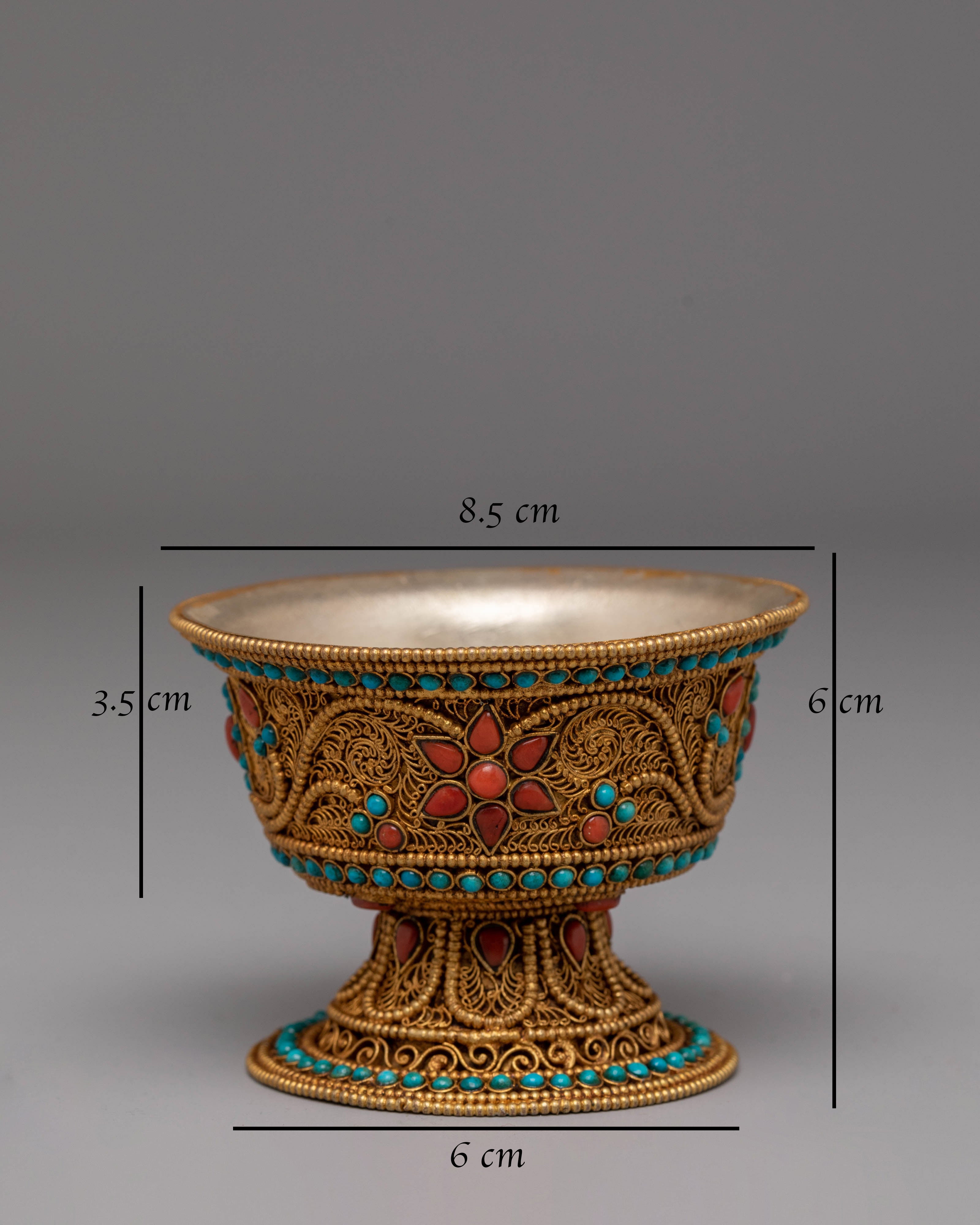Traditional Tibetan Buddhist Offering Bowl | Offering Bowl for Ceremonies