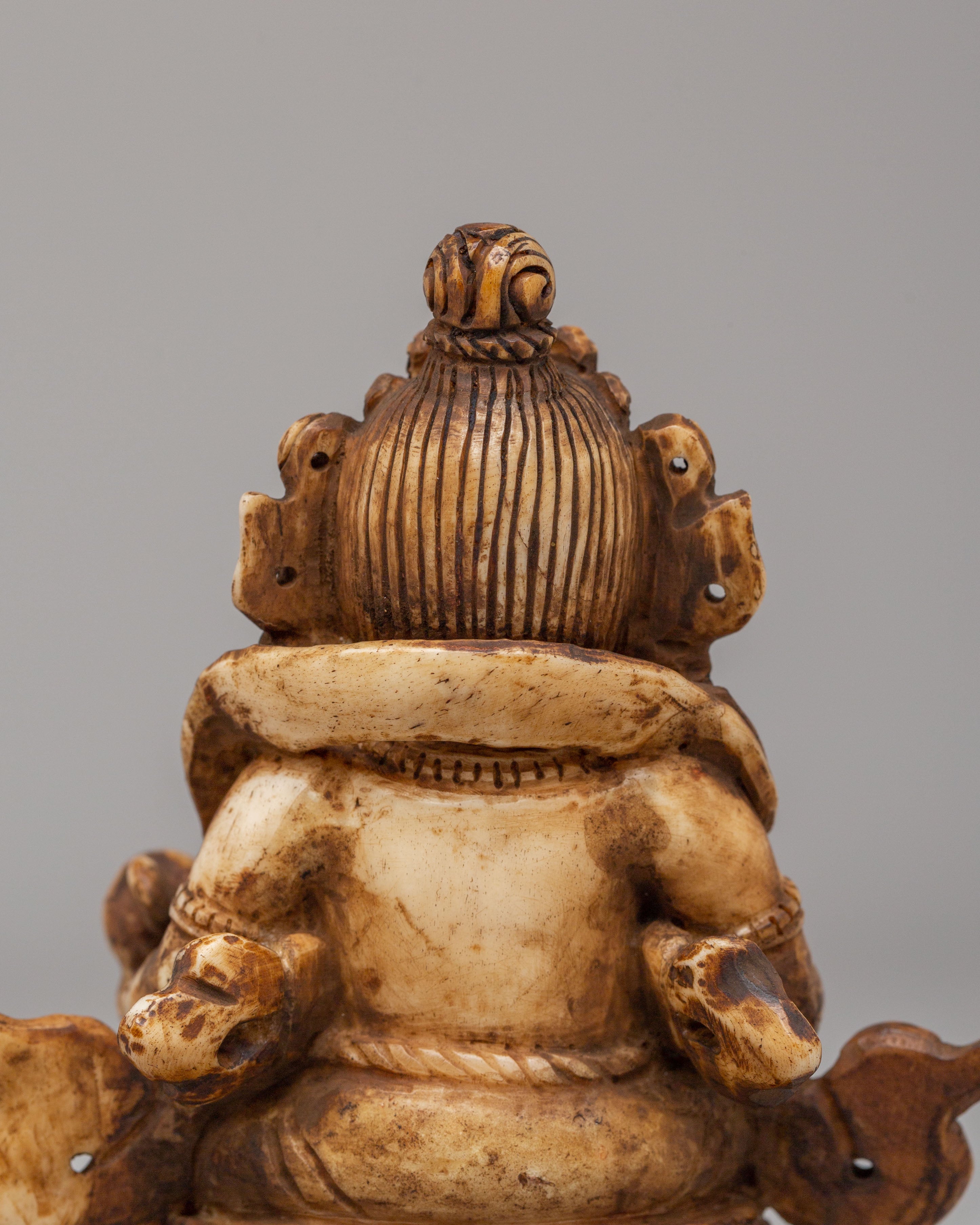 Buddhist Dzambhala Wealth Deity Sculpture | Buffalo Bone Buddhist Sculpture