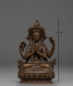 Sacred Statue of Bodhisattva Chenrezig | Buddhist Compassion Art