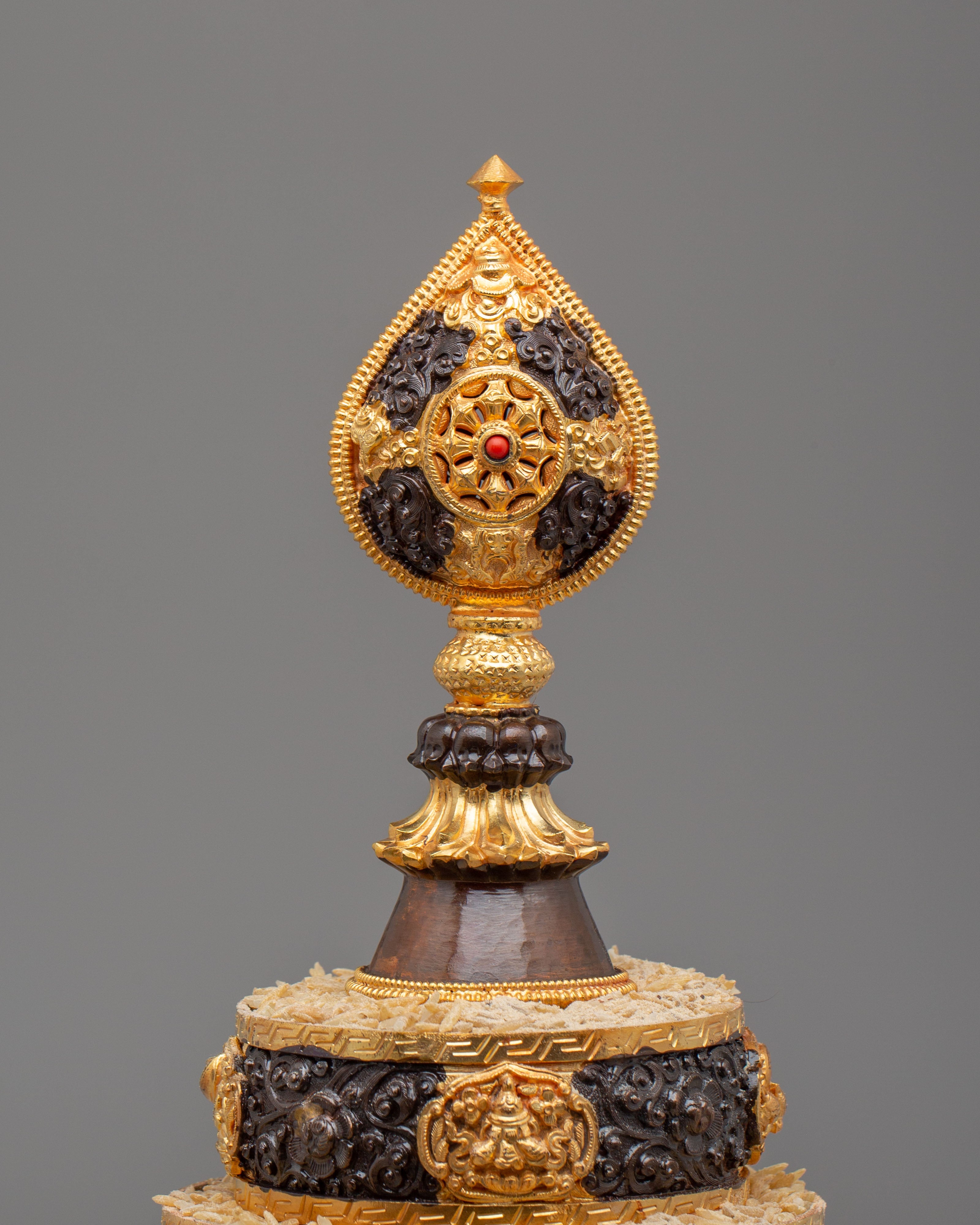 Ceremonial Altar Mandala Offering | Gold Plated Copper Buddhist Ritual Art