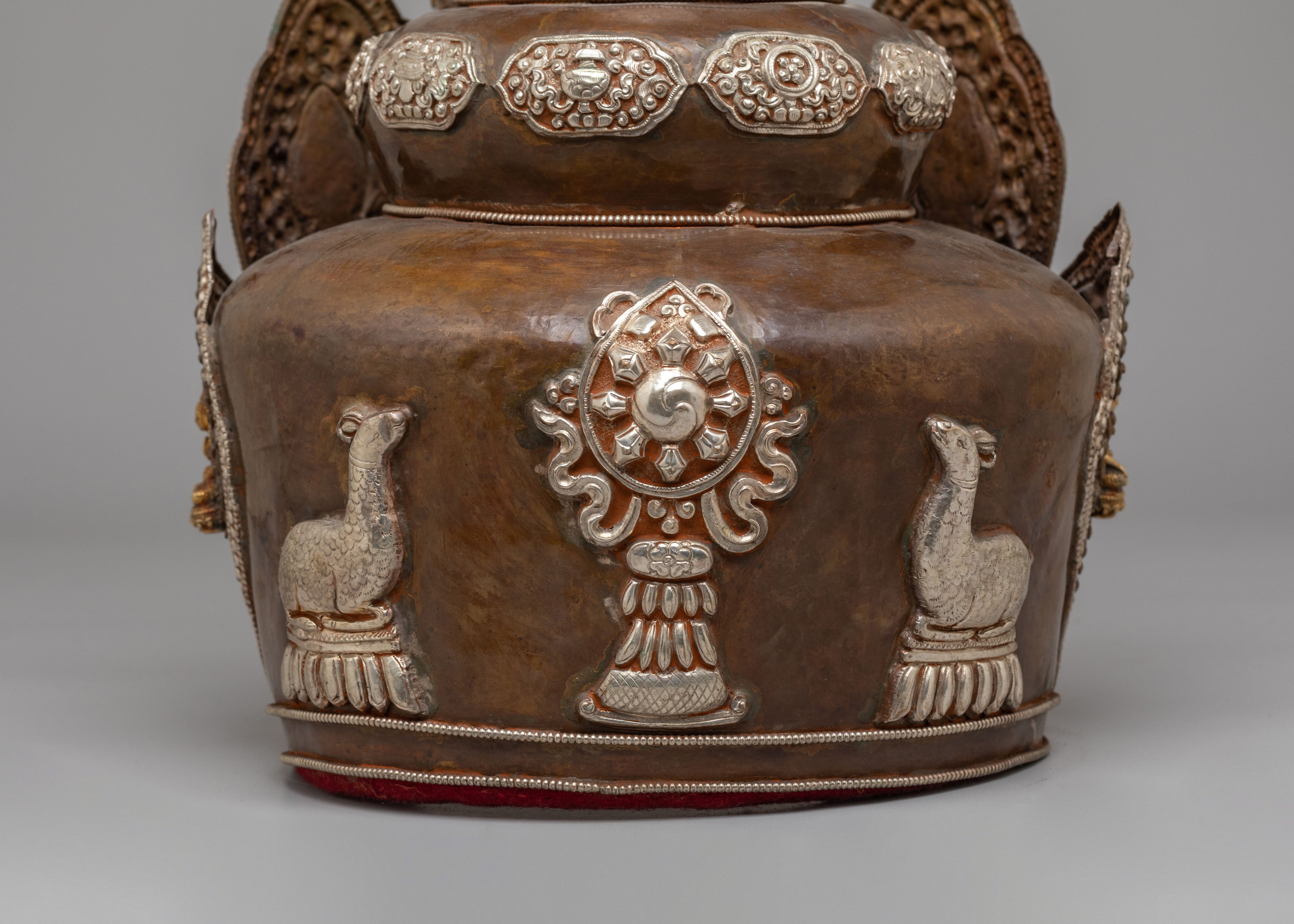 Ritual Five Dhyani Buddha Crown | Traditional Buddhist Headwear for Meditation