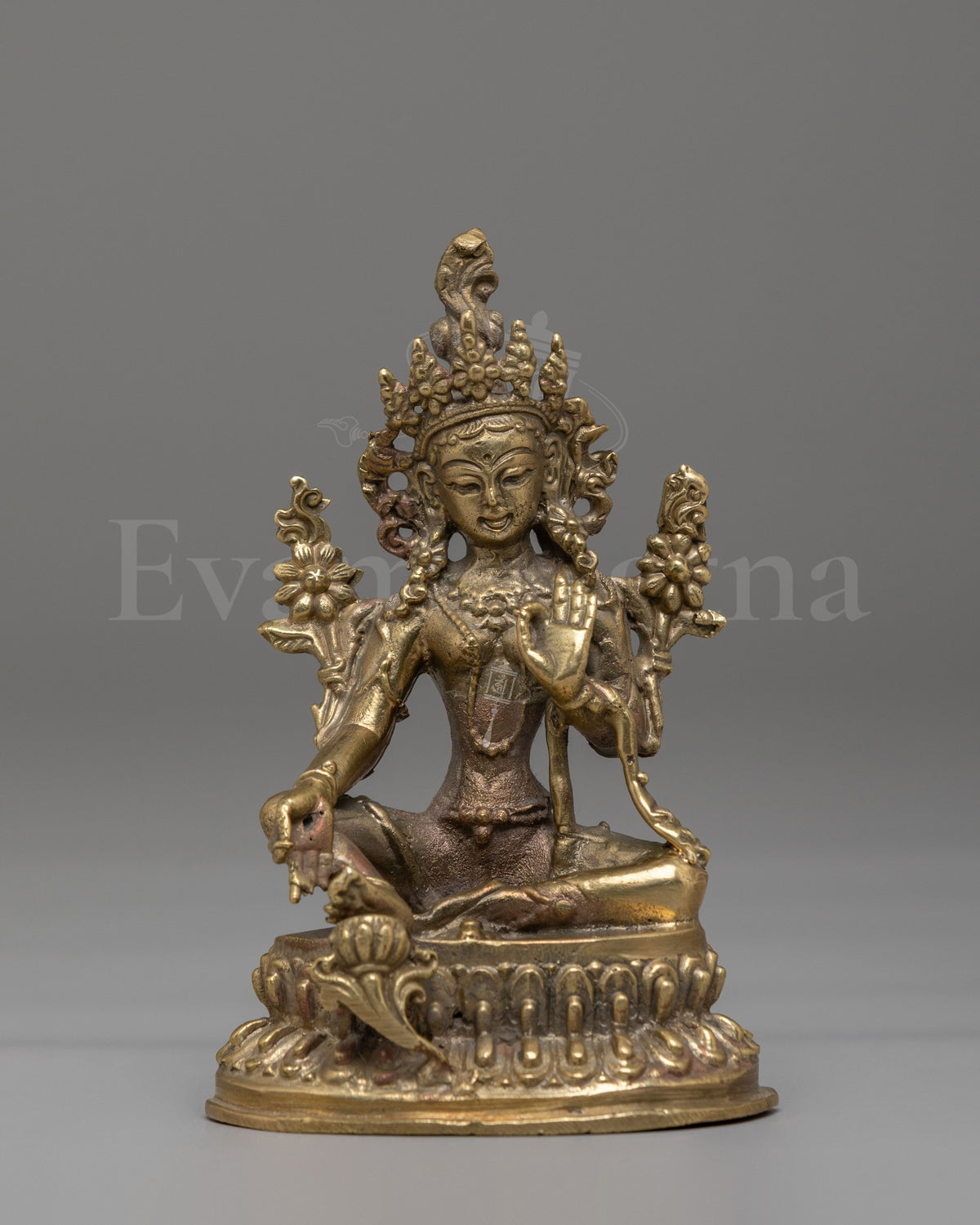 Traditional Green Tara Buddhist Sculpture 