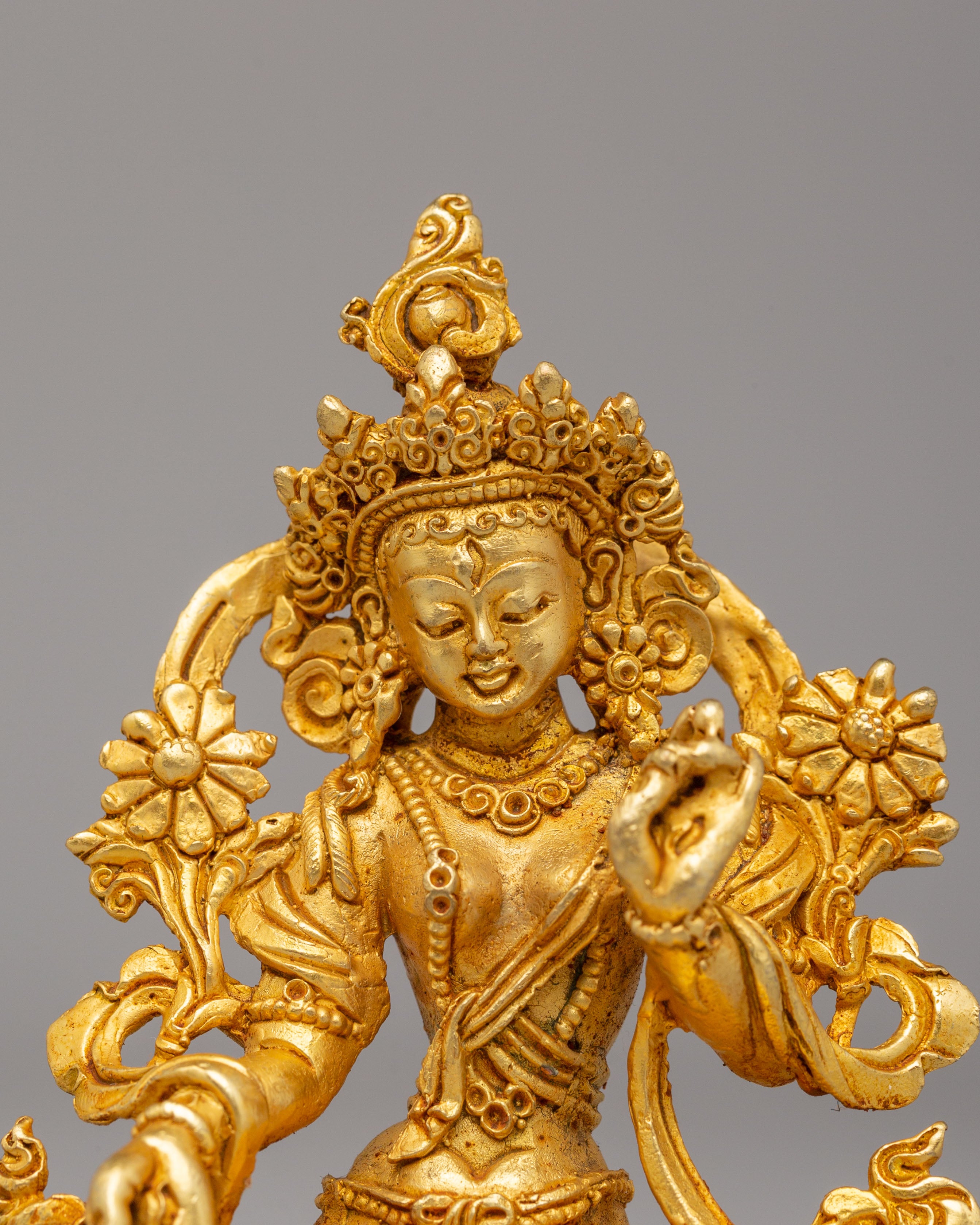 Traditional White Tara Altar Statue | Goddess of Compassion Decor