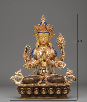 Tibetan Buddhist Chenrezig Statue | Compassionate Bodhisattva