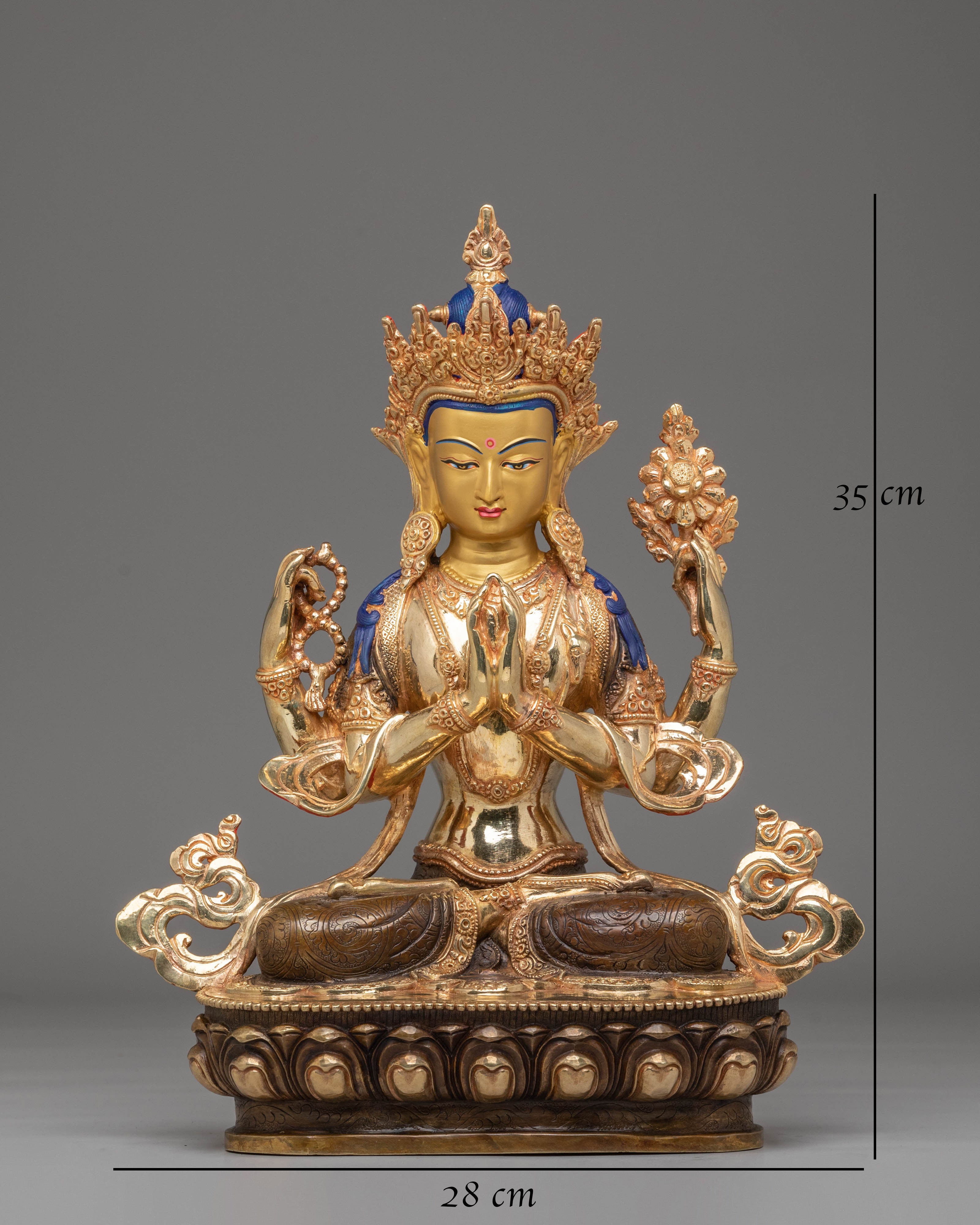 Tibetan Buddhist Chenrezig Statue | Compassionate Bodhisattva