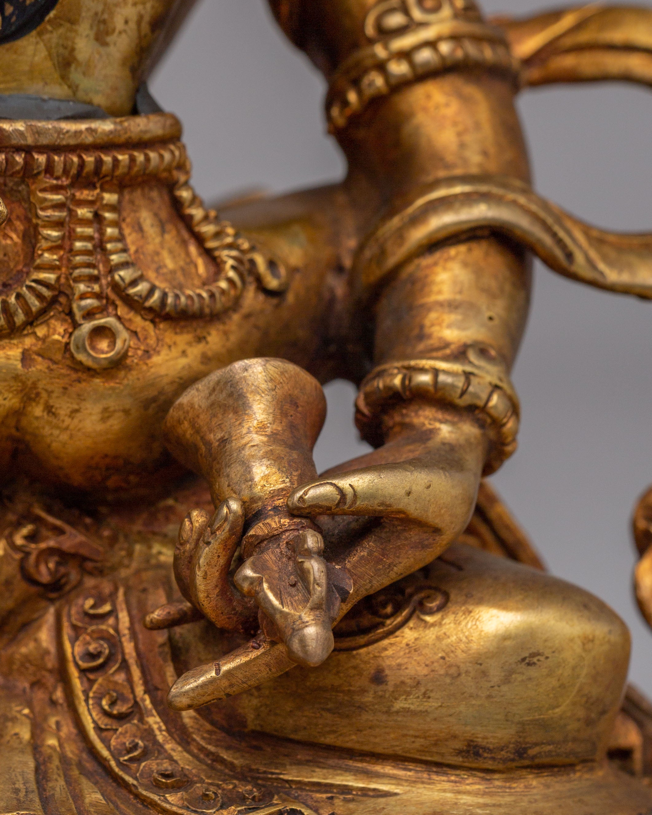 Tibetan Dorje Sempa with Consort Statue | Gold Plated Buddhist Sculpture