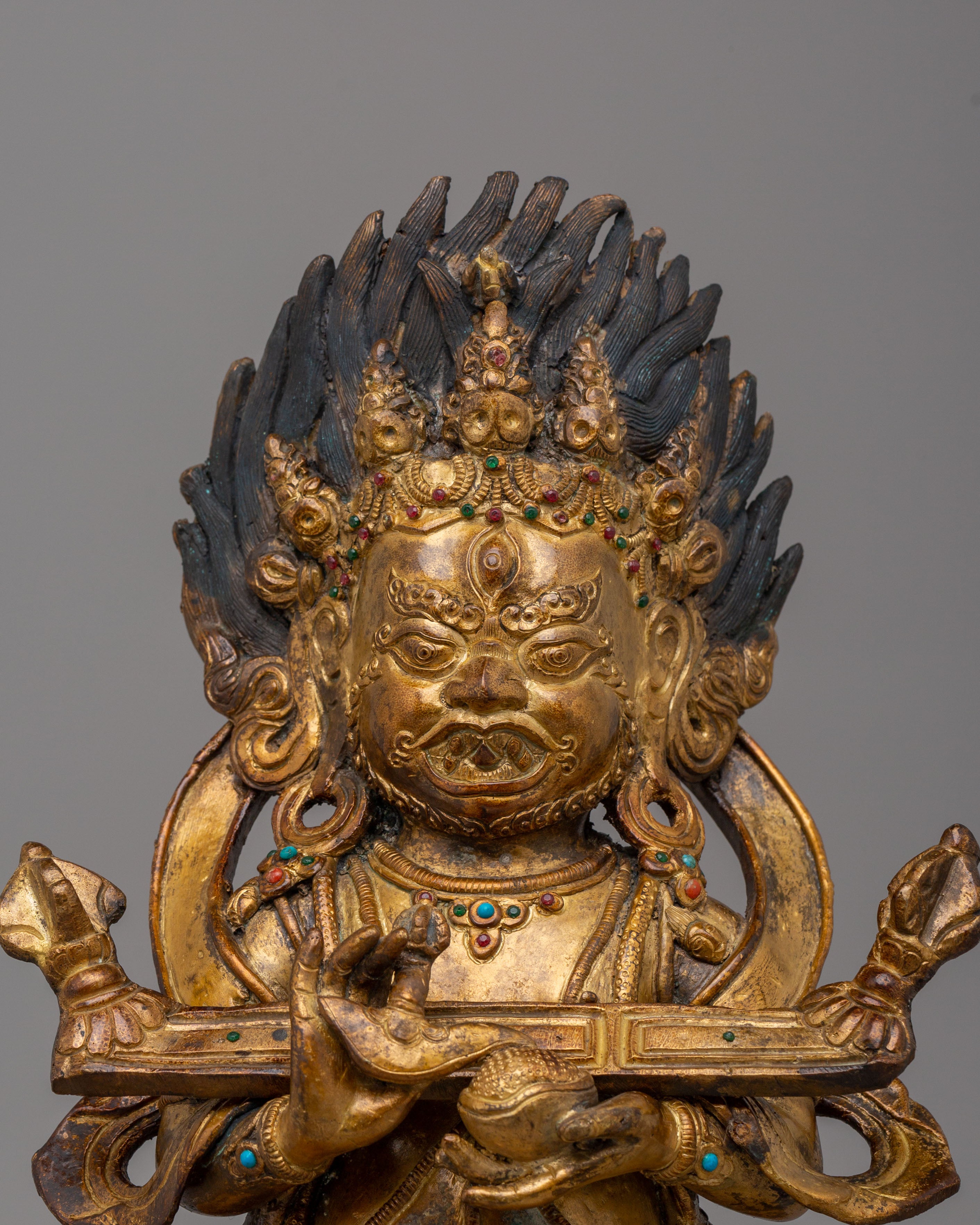 Shakya Mahakala Wrathful Protector Statue | Tibetan Buddhist Deity