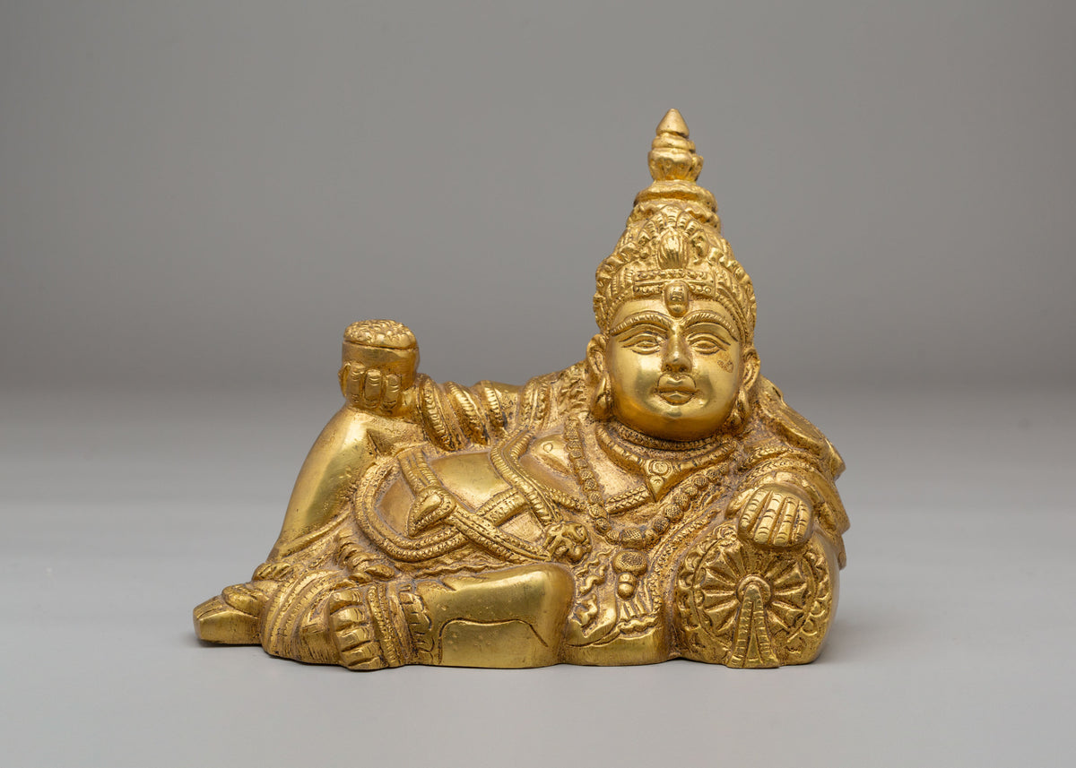 Tibetan Lord Kubera Sculpture | Brass God of Wealth and Prosperity