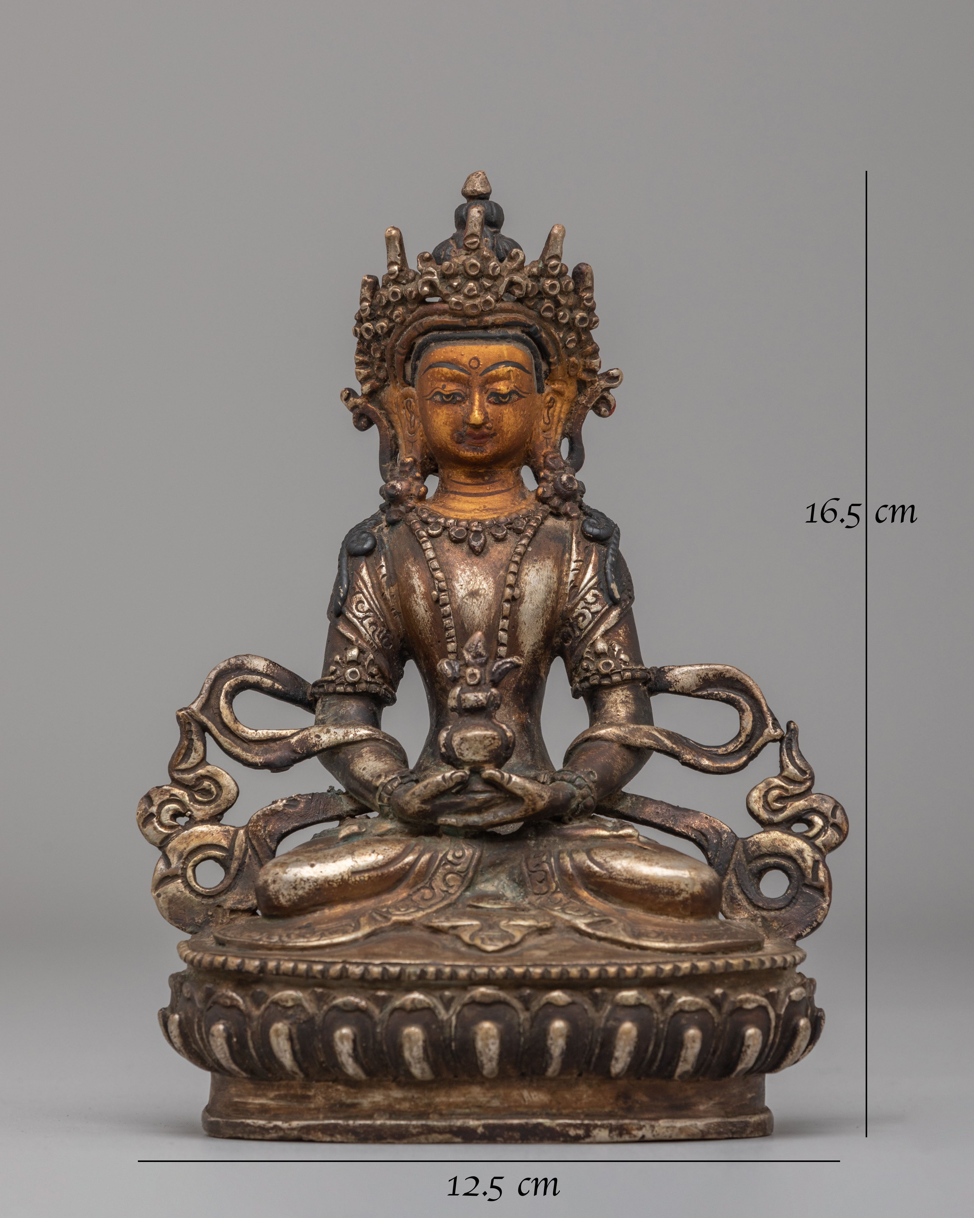 Amitayus Sculpture for Longevity | Antique Finish Buddhist Statue