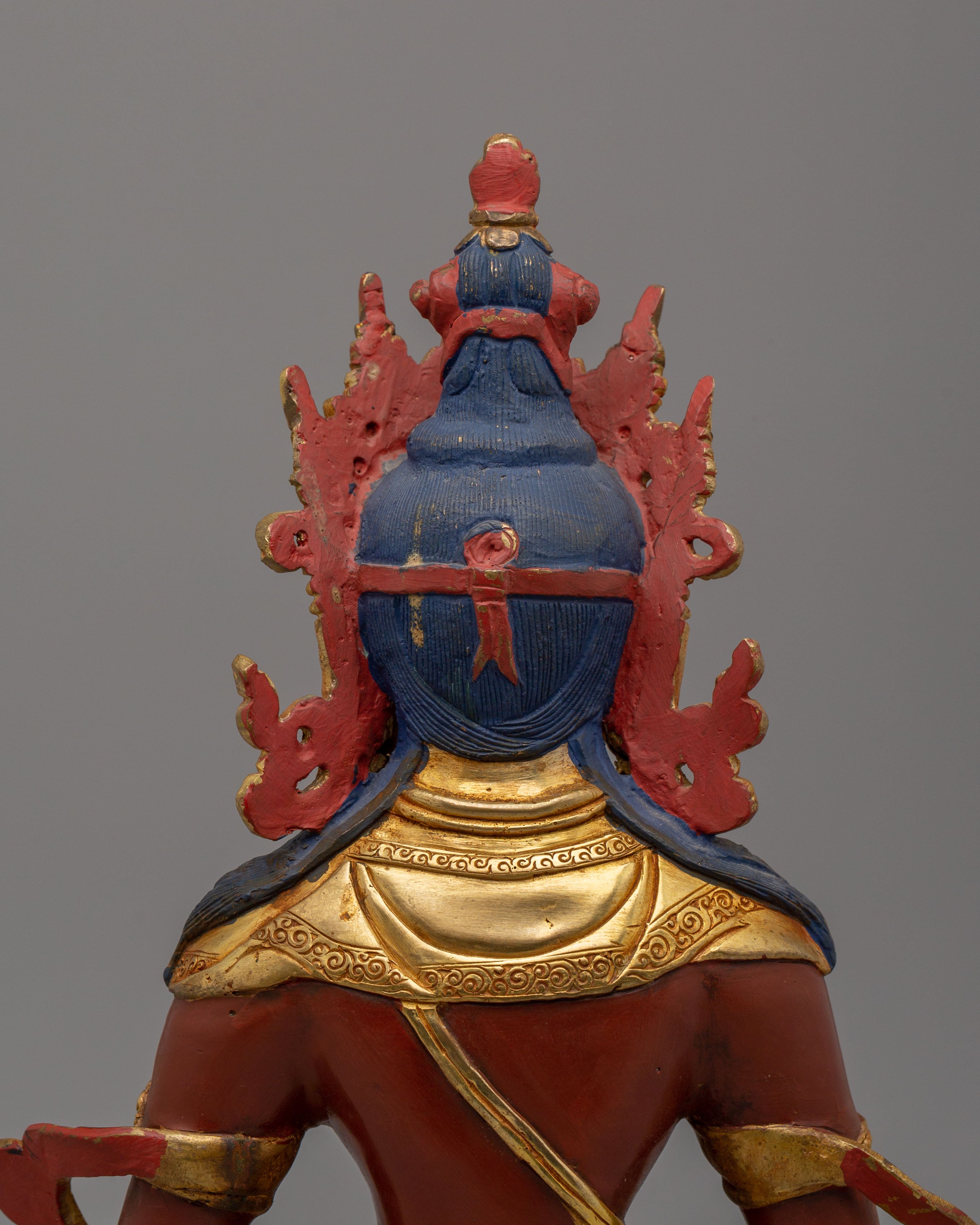 Spiritual Amitayus Buddha Statue | 24K Gold Plated Copper Longevity Sculpture