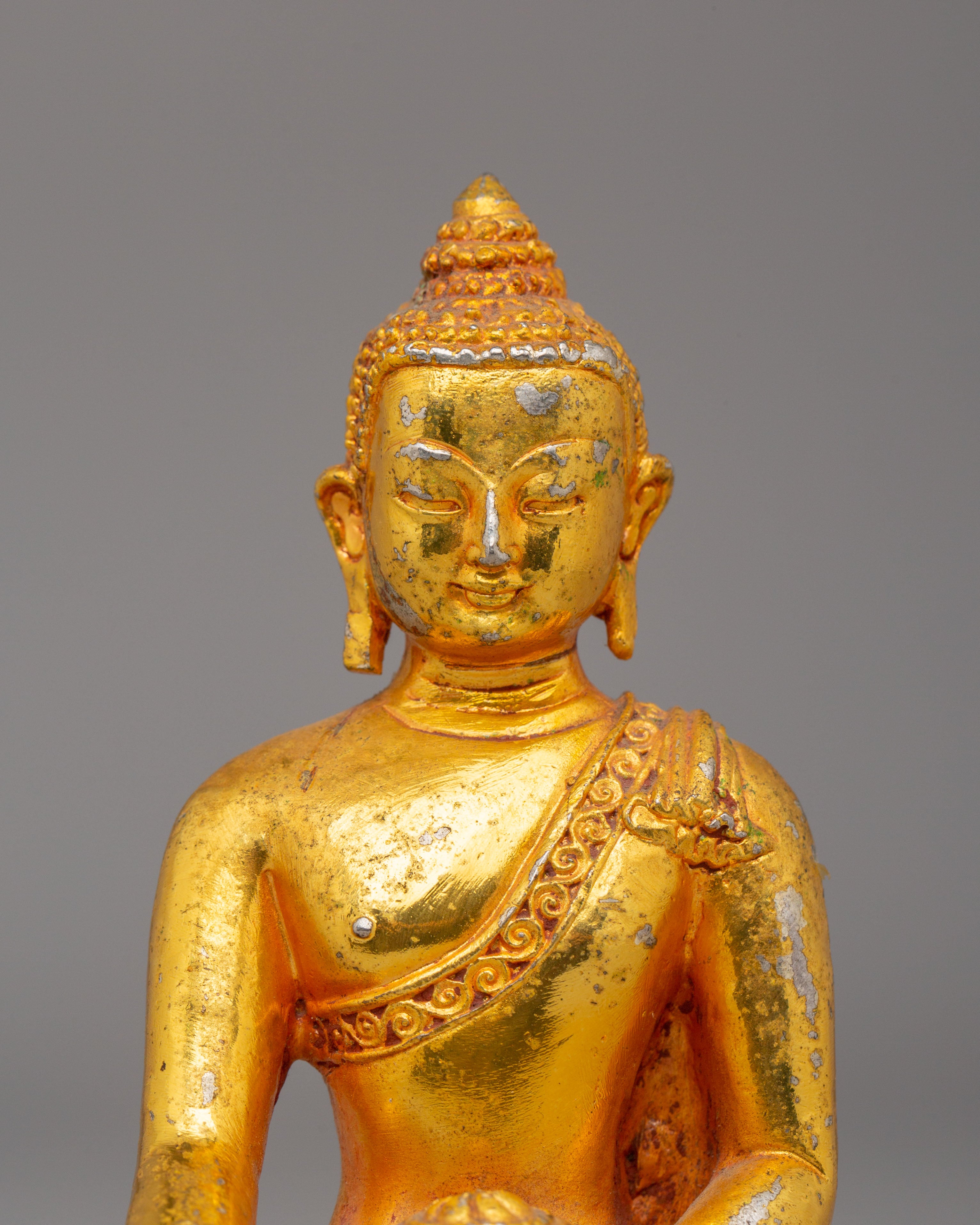 Historical Tibetan Shakyamuni Buddha Statue | Sacred Copper Artwork