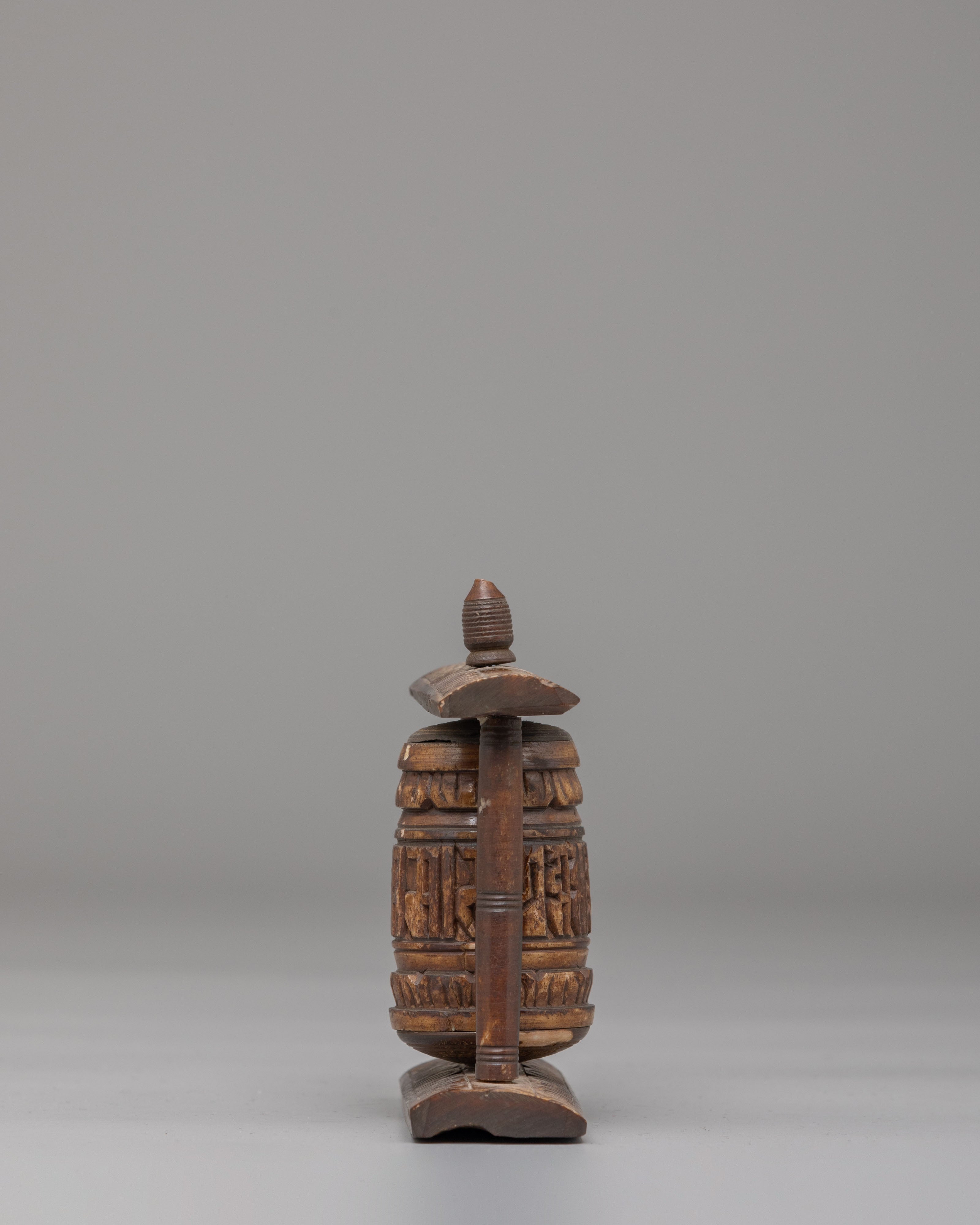 Buddhist Shrine Prayer Wheel | Tibetan Mantra Spinner