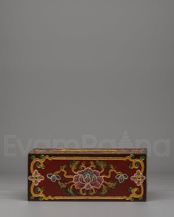 Wooden Flower-Motif Tissue Holder