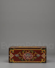 Wooden Flower-Motif Tissue Holder