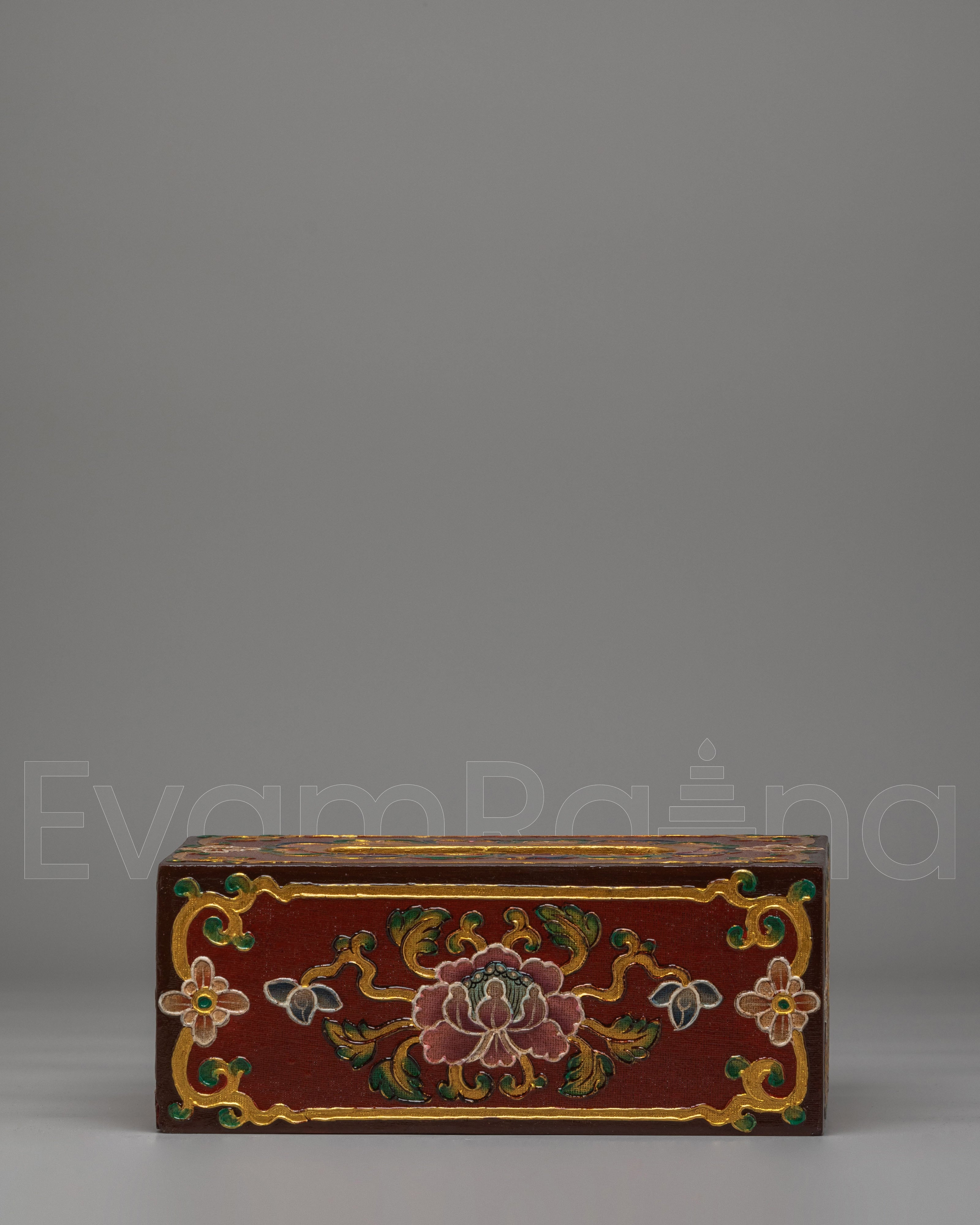 Wooden Flower-Motif Tissue Holder