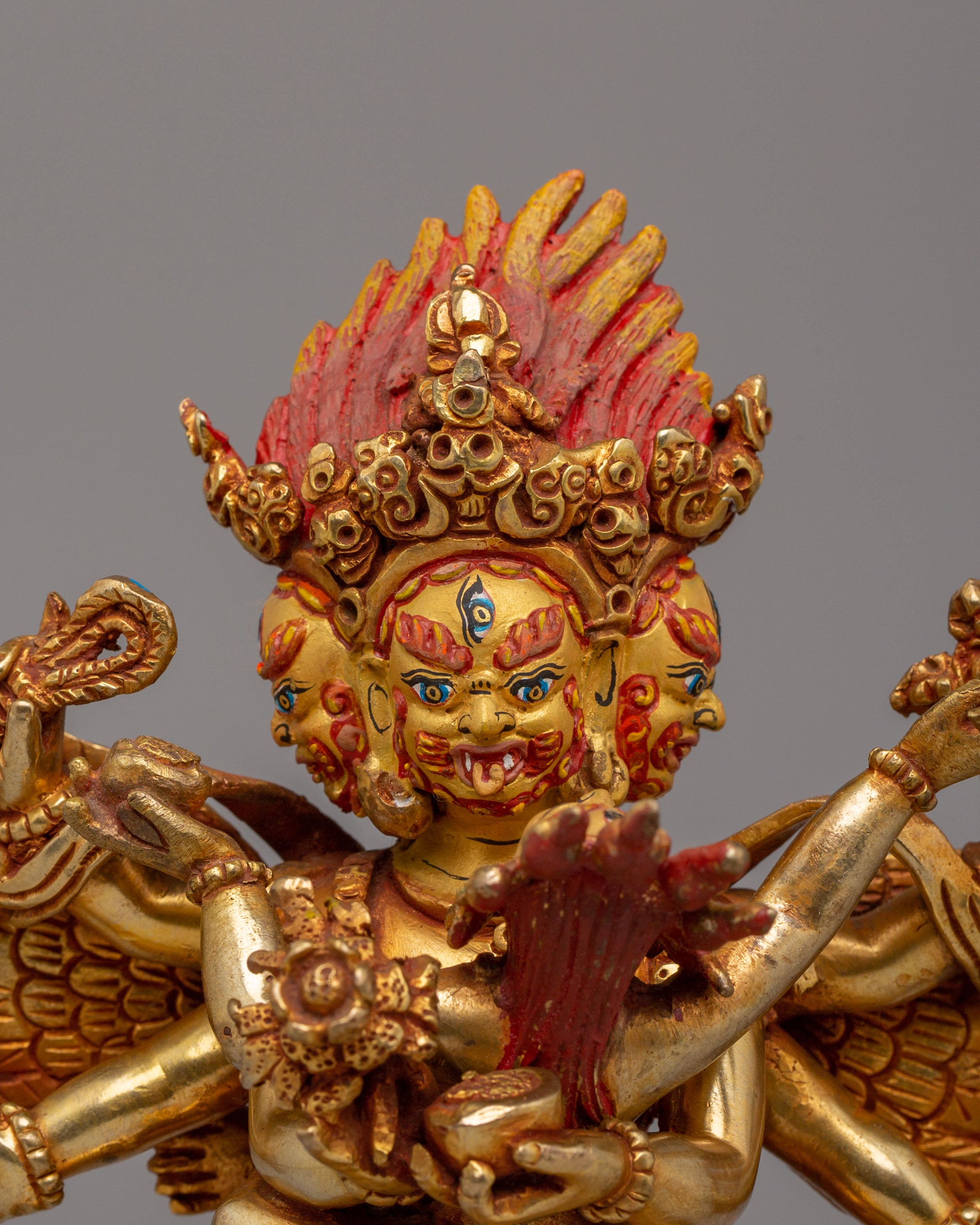 Handcrafted Altar Hayagriva Statue | Wrathful Deity Sculpture for Spiritual Protection