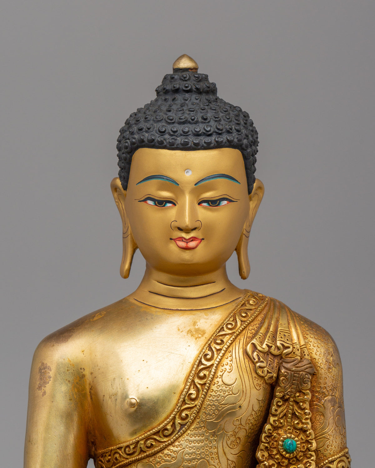 Tathagata Shakyamuni Buddha Statue | Gold Plated Buddhist Sculpture