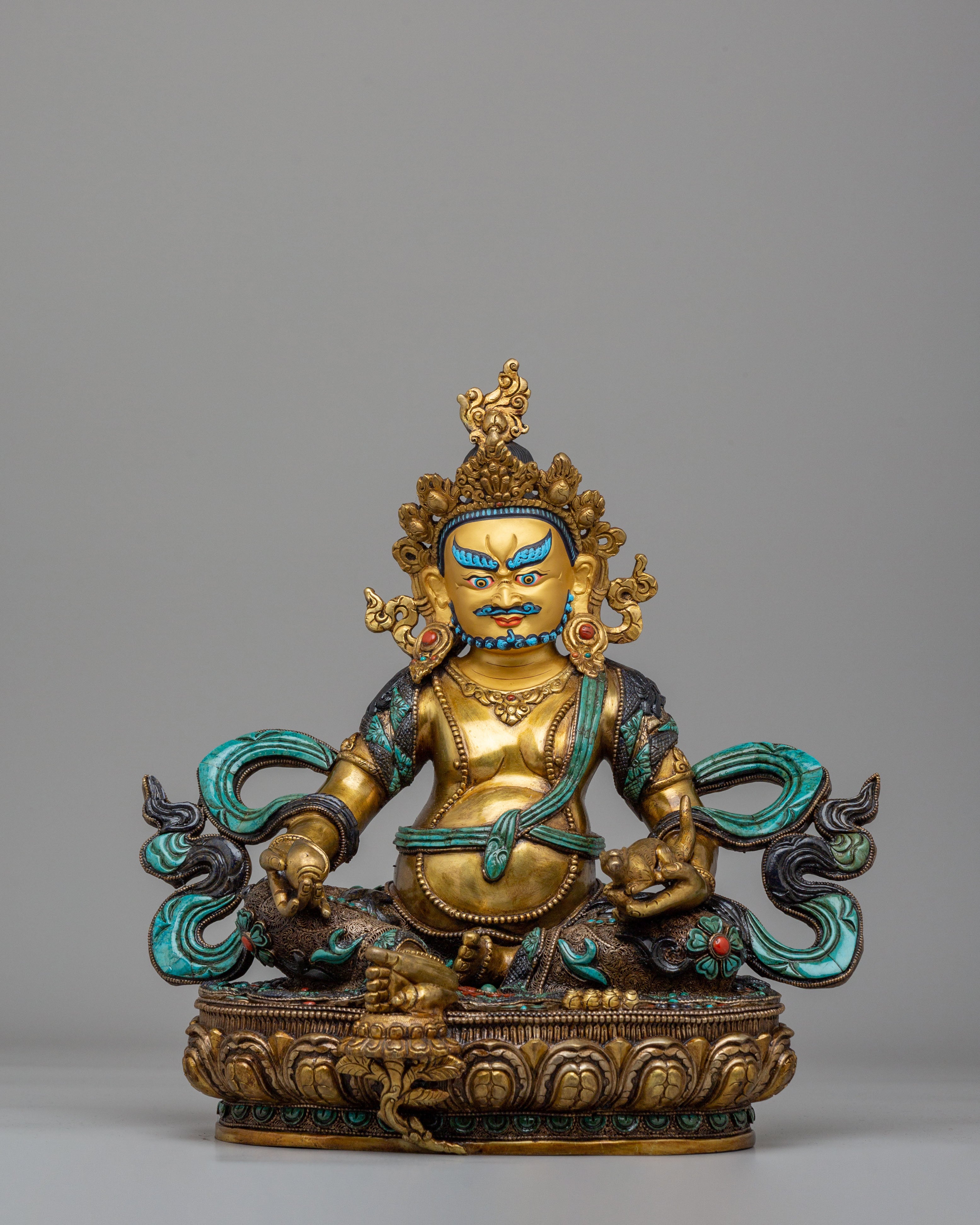 Tibetan Dzambhala Altar Statue | Prosperity and Meditation Shrine Decor