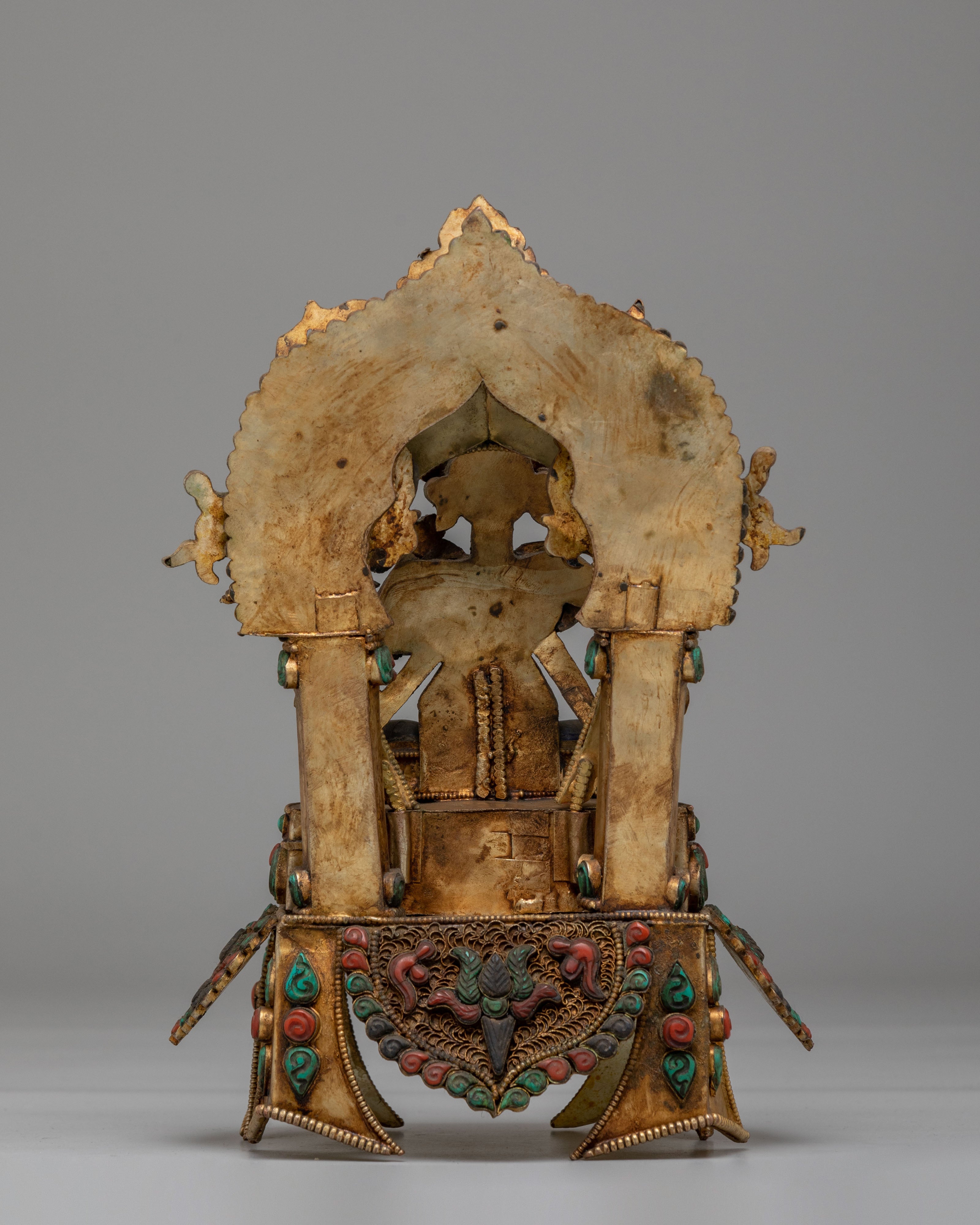 Handmade Manjushri on Throne Statue | The Bodhisattva of Wisdom