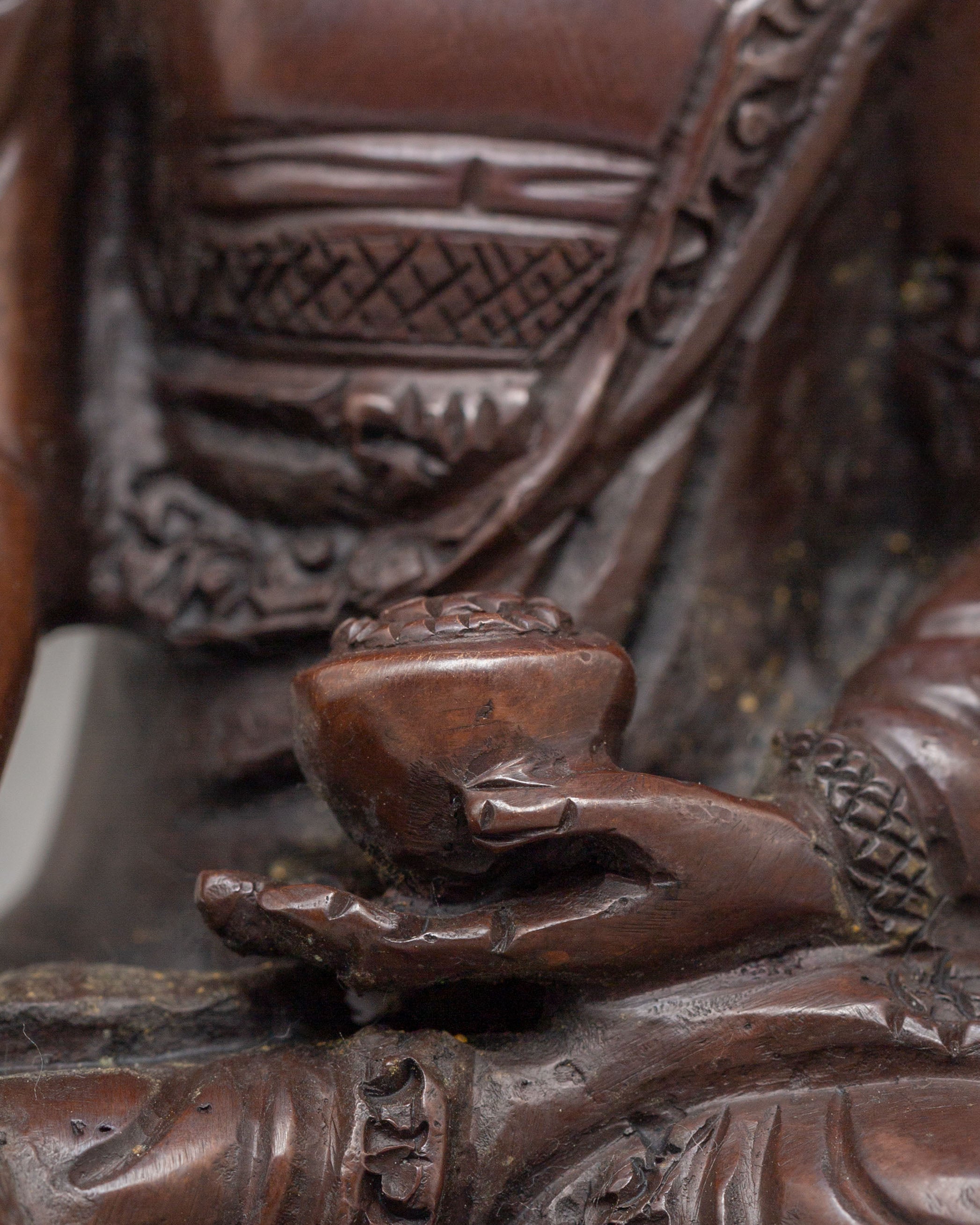 Historical Shakyamuni Buddha Sculpture | Oxidized Copper Buddhist Statue