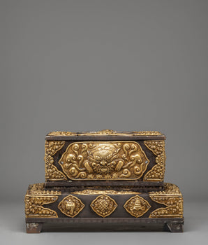 Handcrafted Tibetan Style Gold Tissue Box
