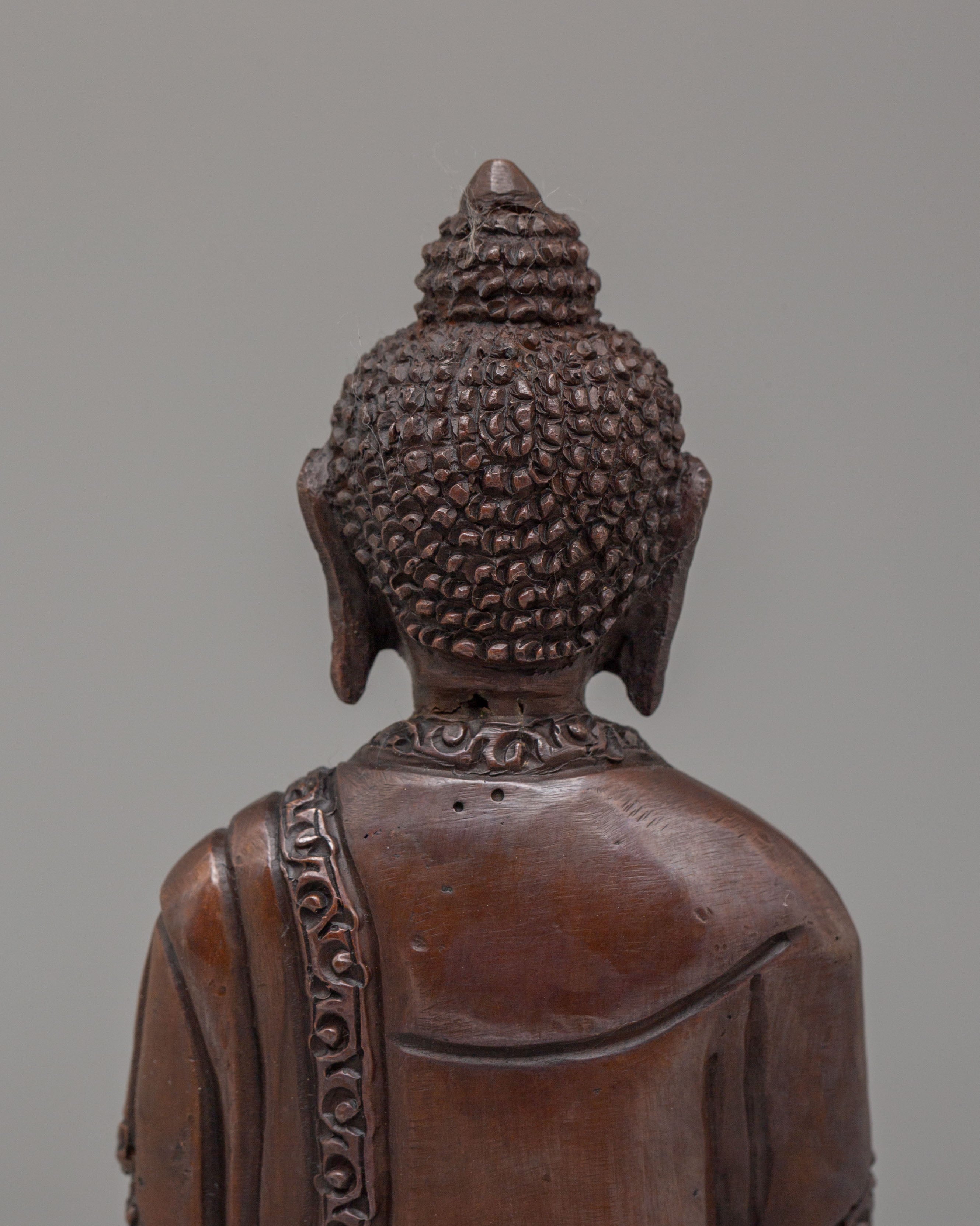 Historical Shakyamuni Buddha Sculpture | Oxidized Copper Buddhist Statue