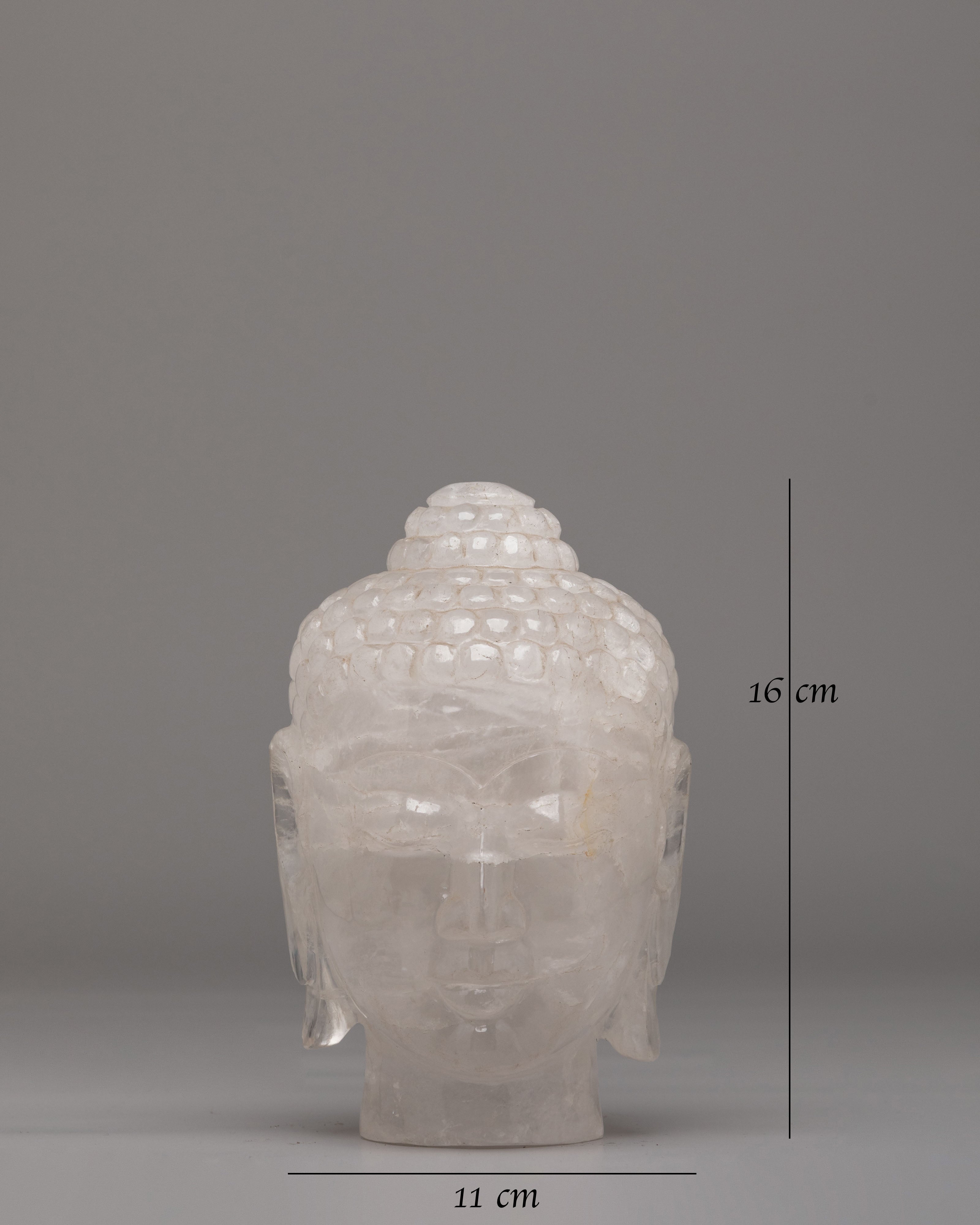 Crystal Buddha Head Sculpture | Spiritual Decor