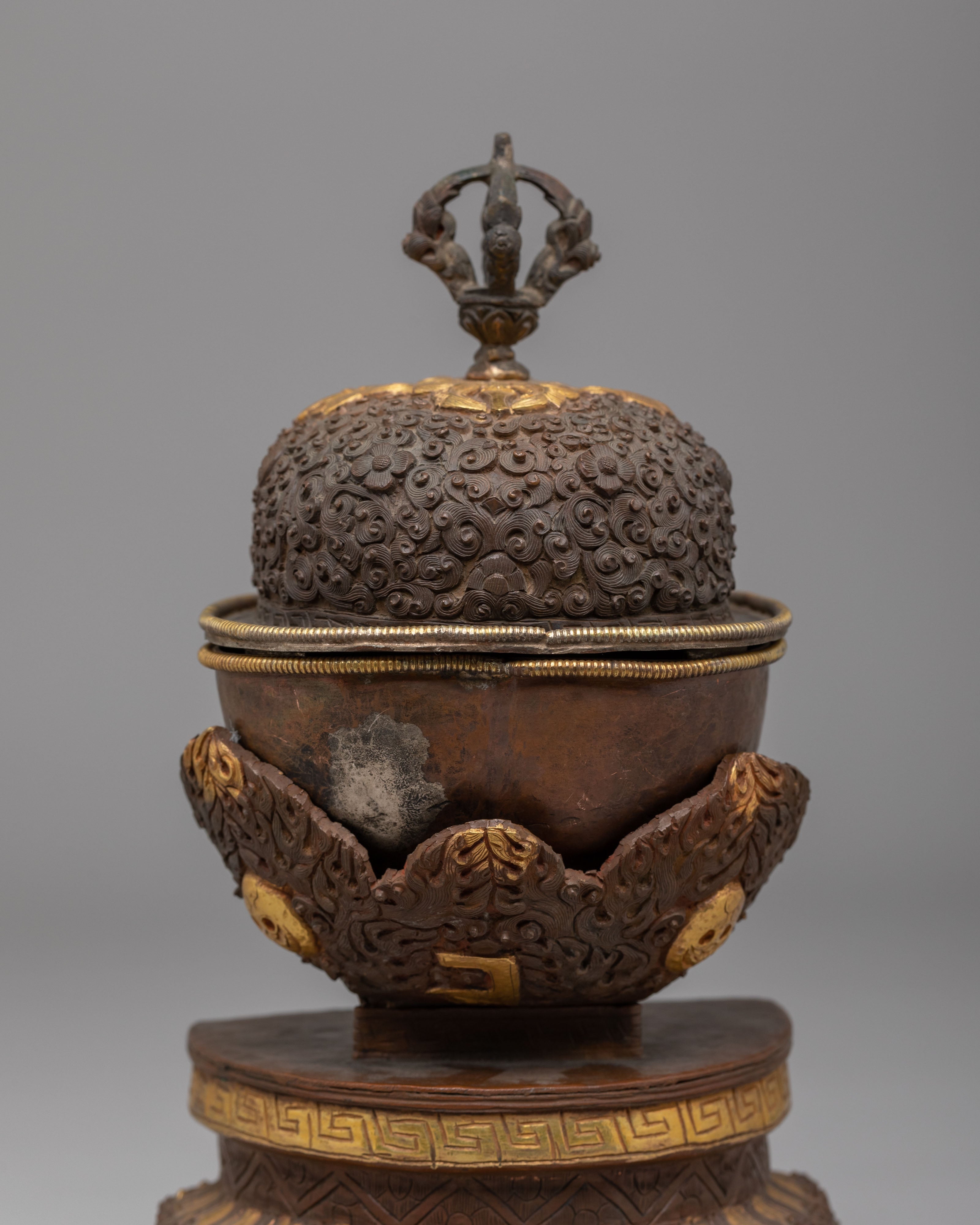 Sacred Buddhist Kapala Cup | Tibetan Skull Ritual Vessel for Tantric Offerings
