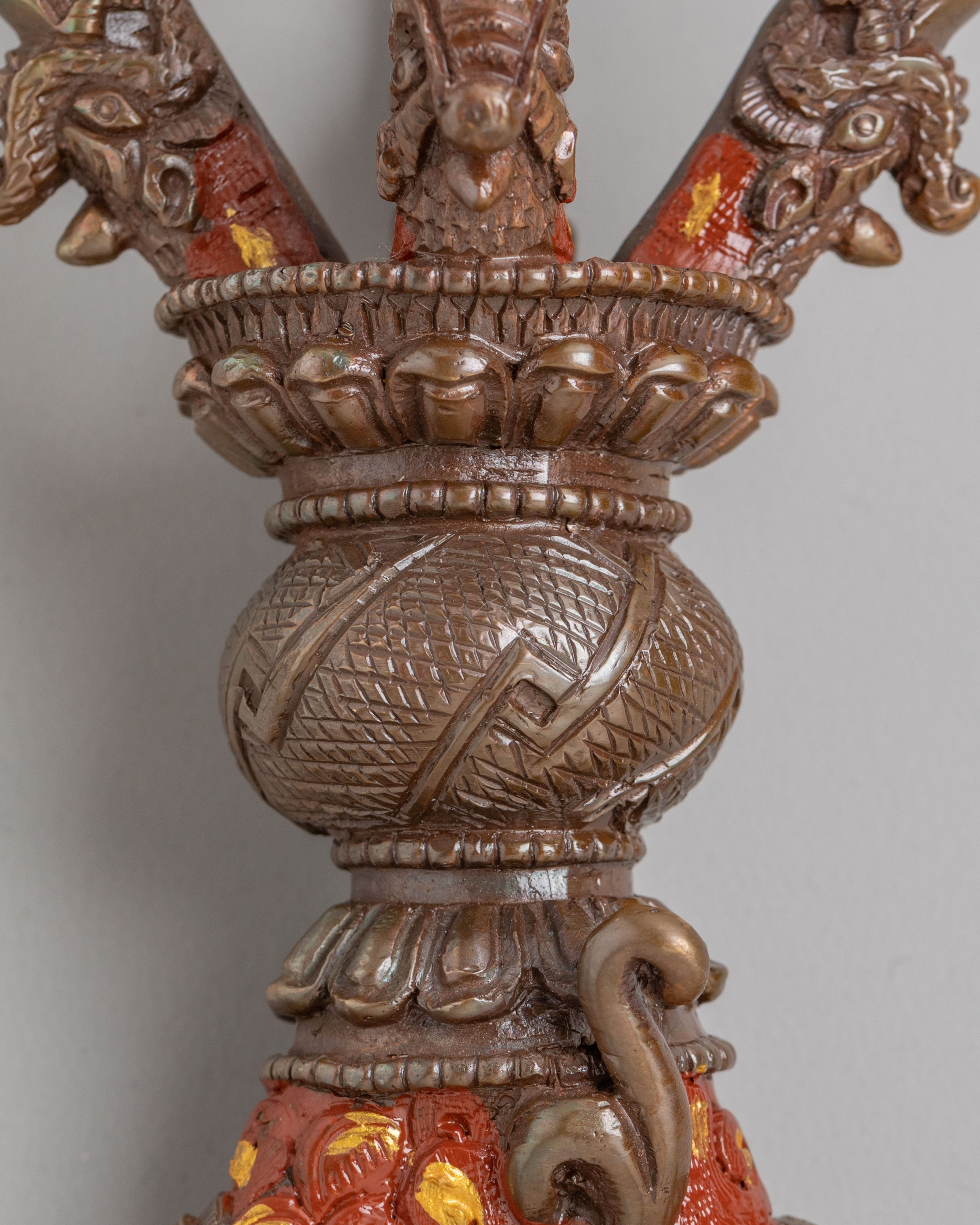 Himalayan Sacred Kartika Ceremonial Tool | Handcrafted Copper Buddhist Artwork