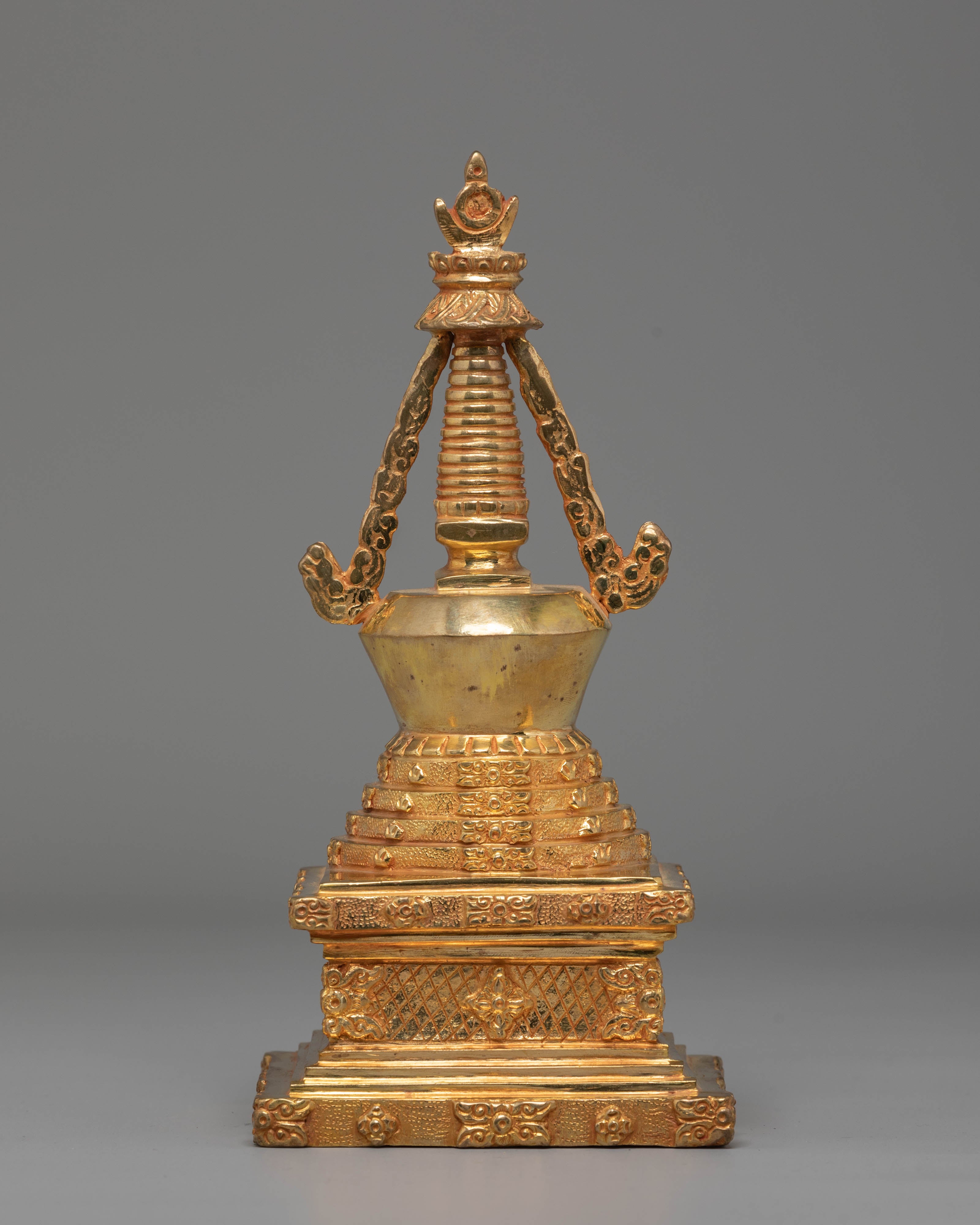 Handmade Ritual Stupa Shrine Piece | Buddhist Stupa Art – Evamratna