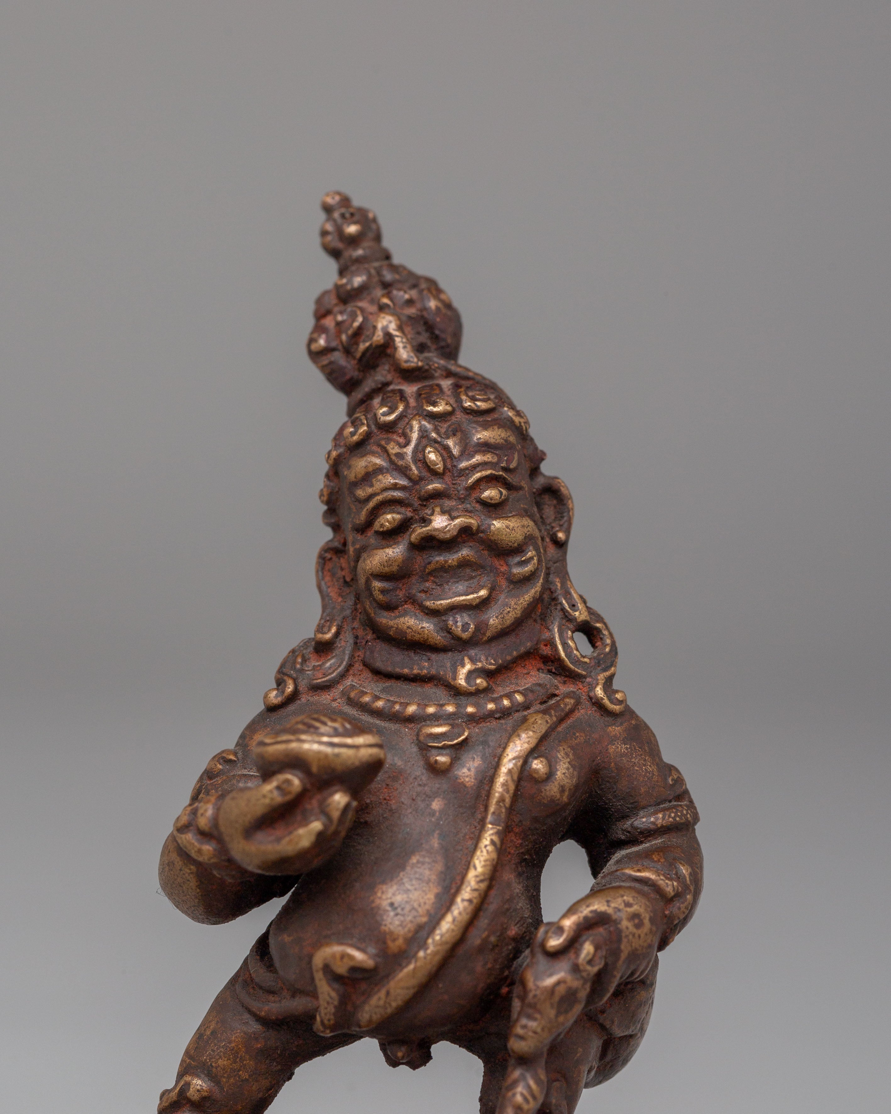 Black Dzambhala Wealth Deity Sculpture | Sacred Buddhist Altar Decor